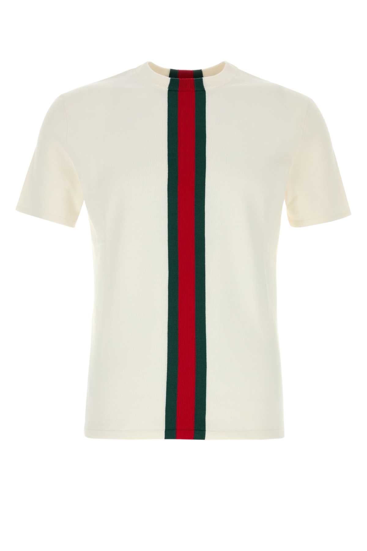 Gucci Men White Knit T-Shirt GUCCI