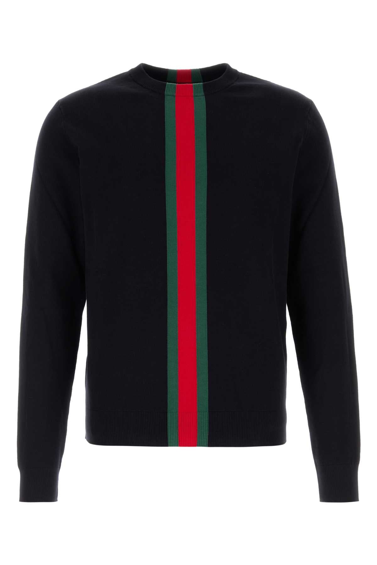 Gucci Men Midnight Blue Cotton Sweater GUCCI
