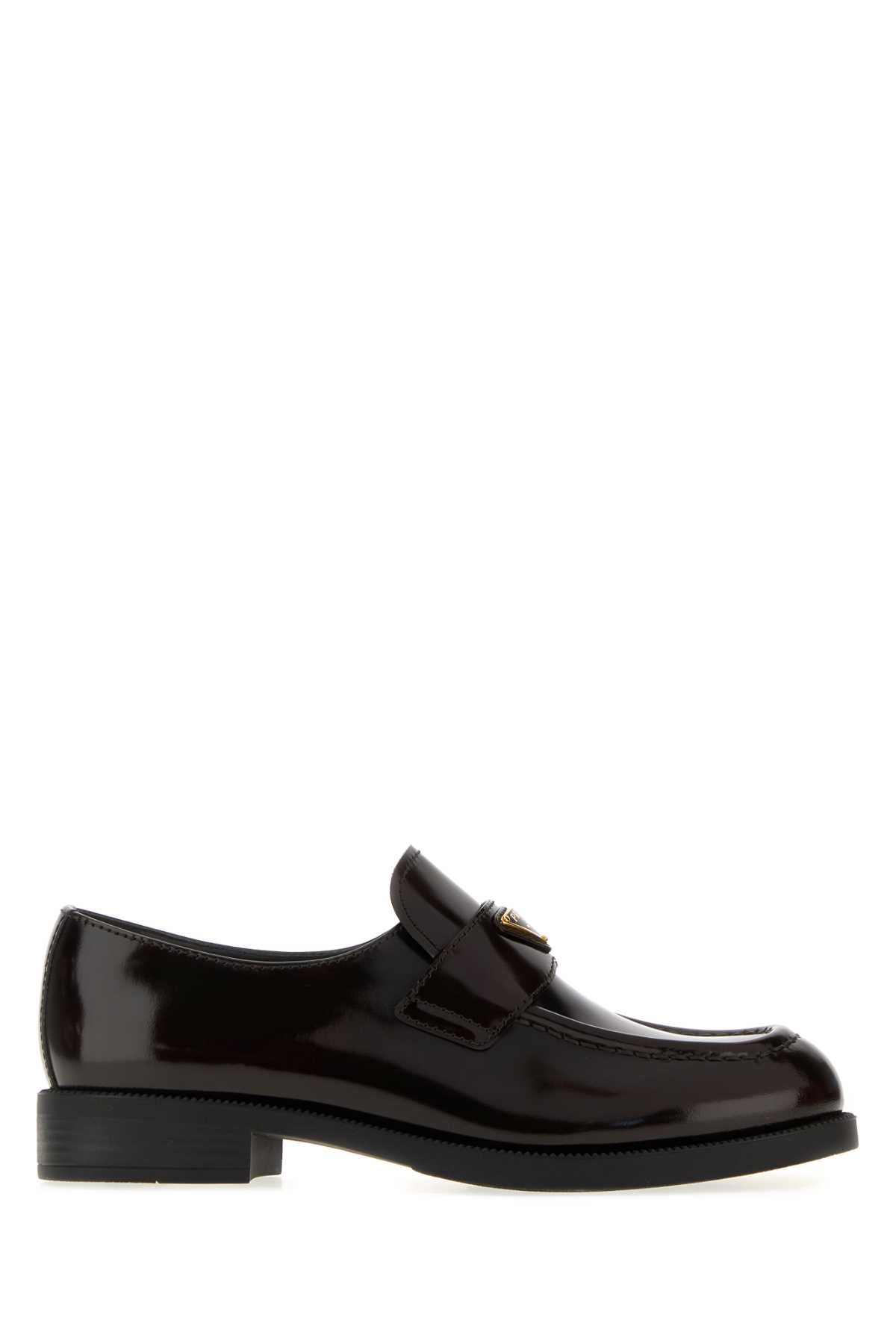 Prada Women Dark Brown Leather Loafers