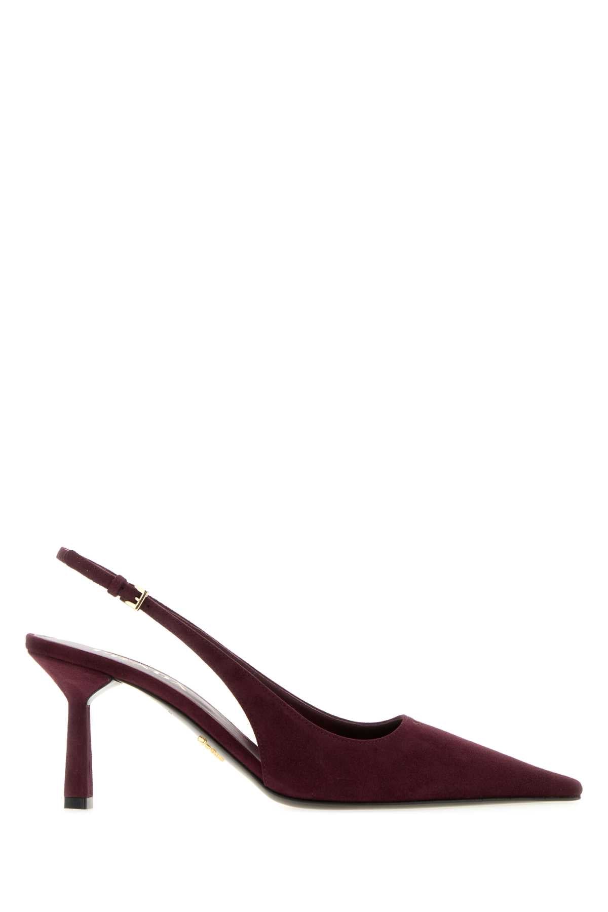 Prada Women Aubergine Suede Pumps PRADA