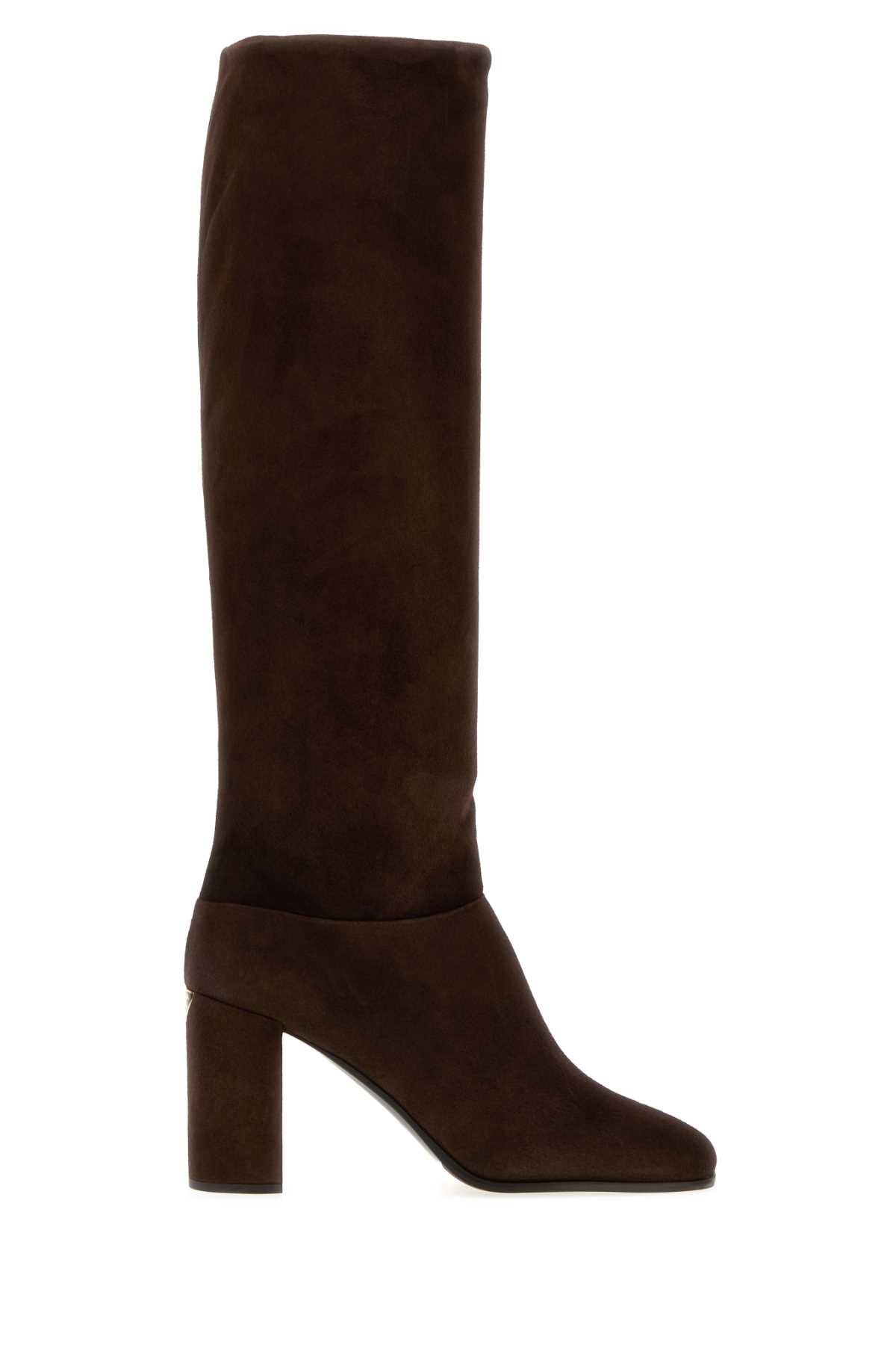 Prada Women Dark Brown Suede Boots PRADA
