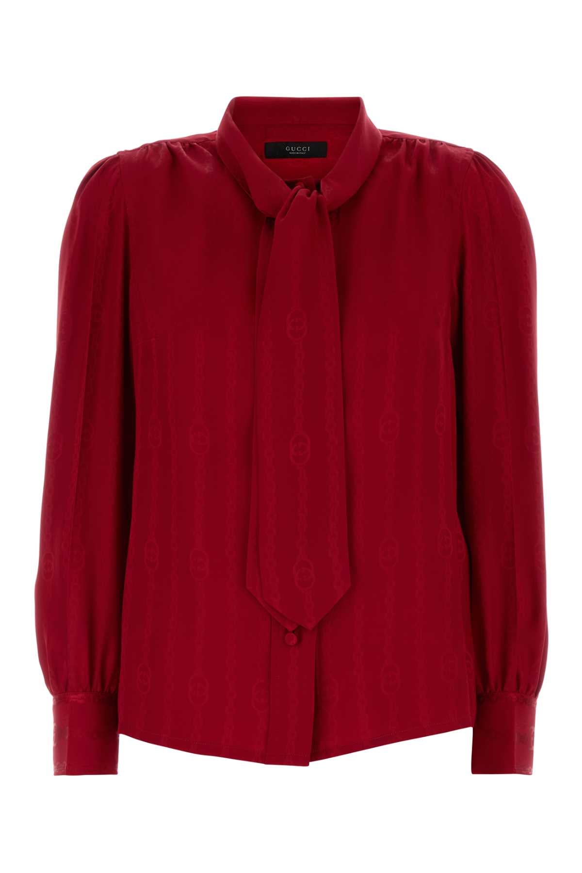 Gucci Women Red Silk Shirt GUCCI