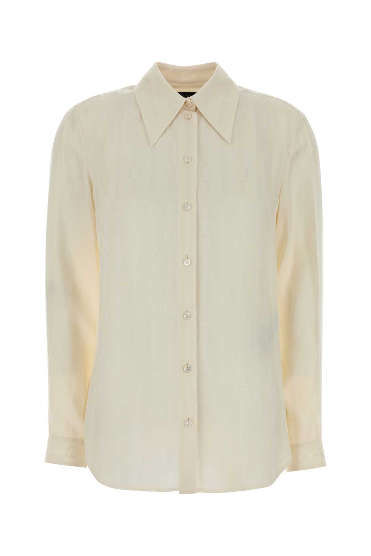 Gucci Women Ivory Crepe Shirt GUCCI