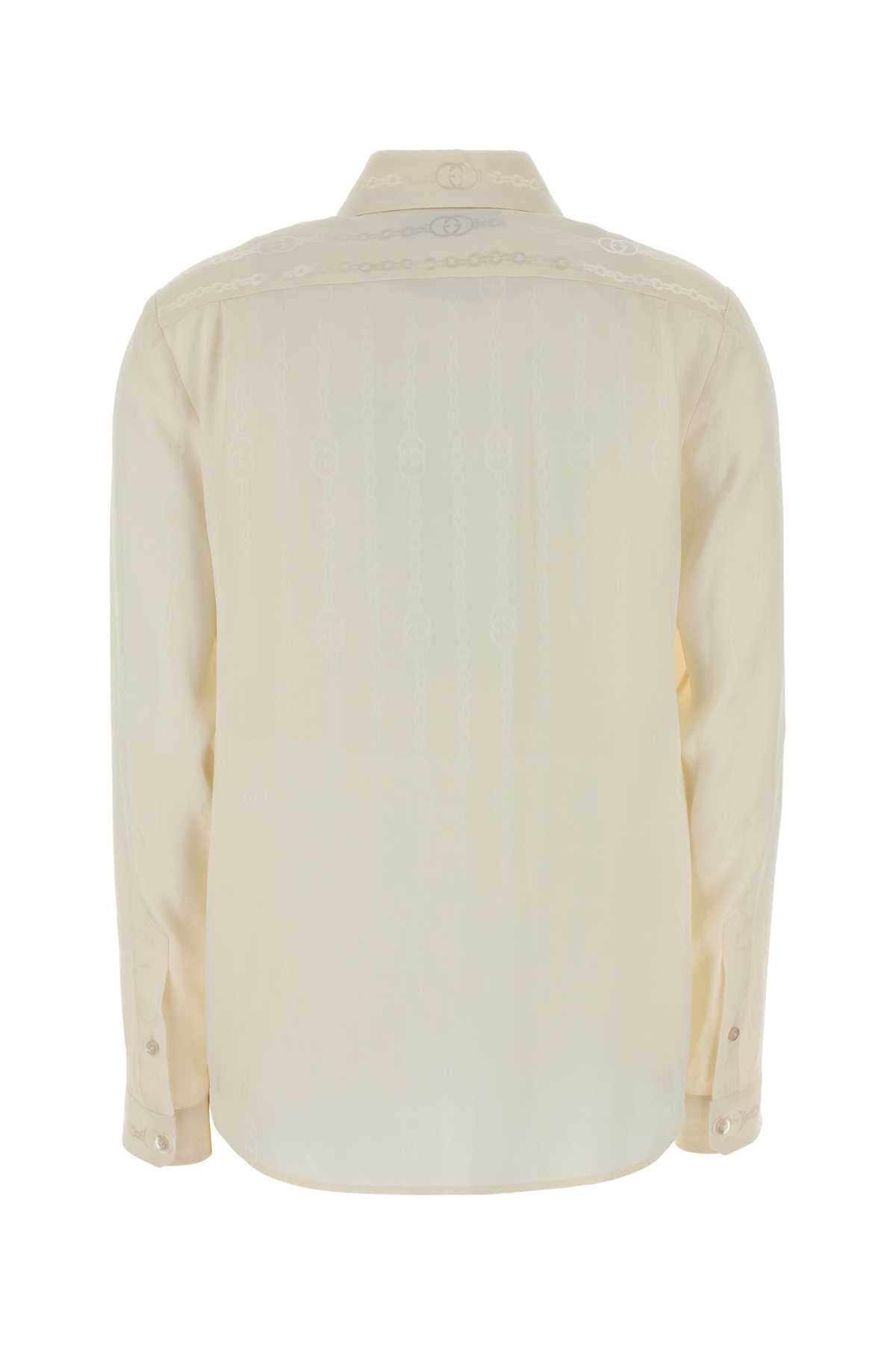 Gucci Women Ivory Crepe Shirt GUCCI