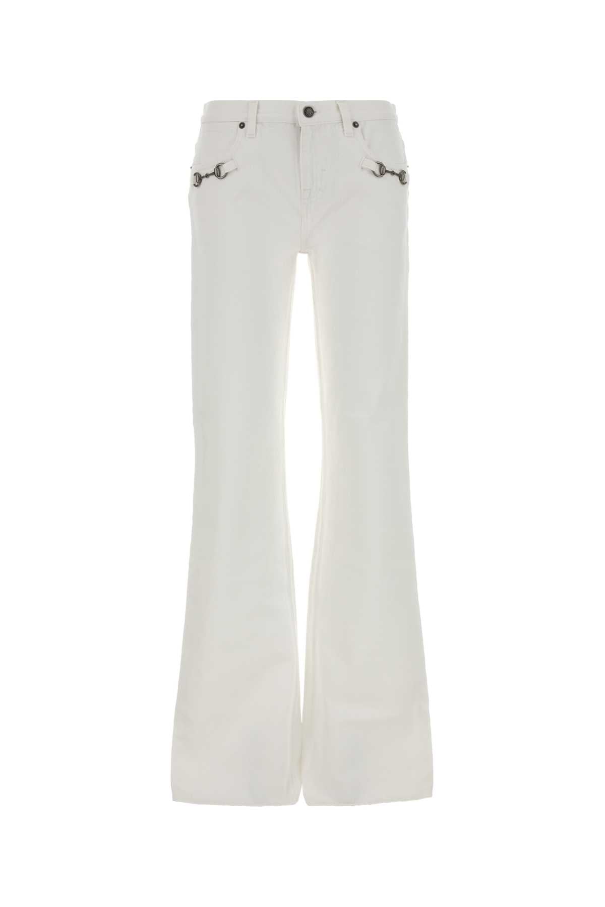 Gucci Women White Denim Jeans GUCCI