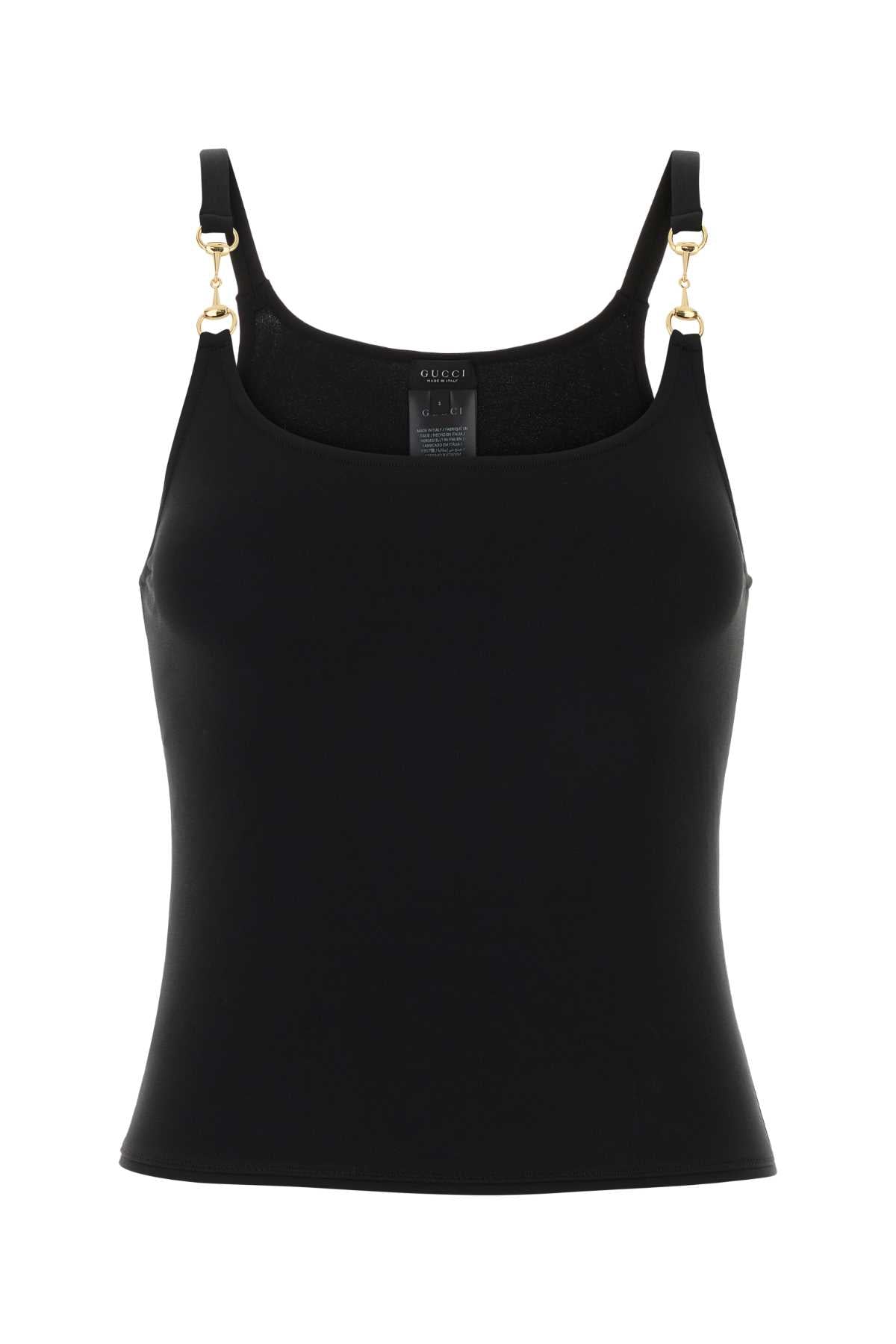 Gucci Women Black Stretch Crepe Top GUCCI