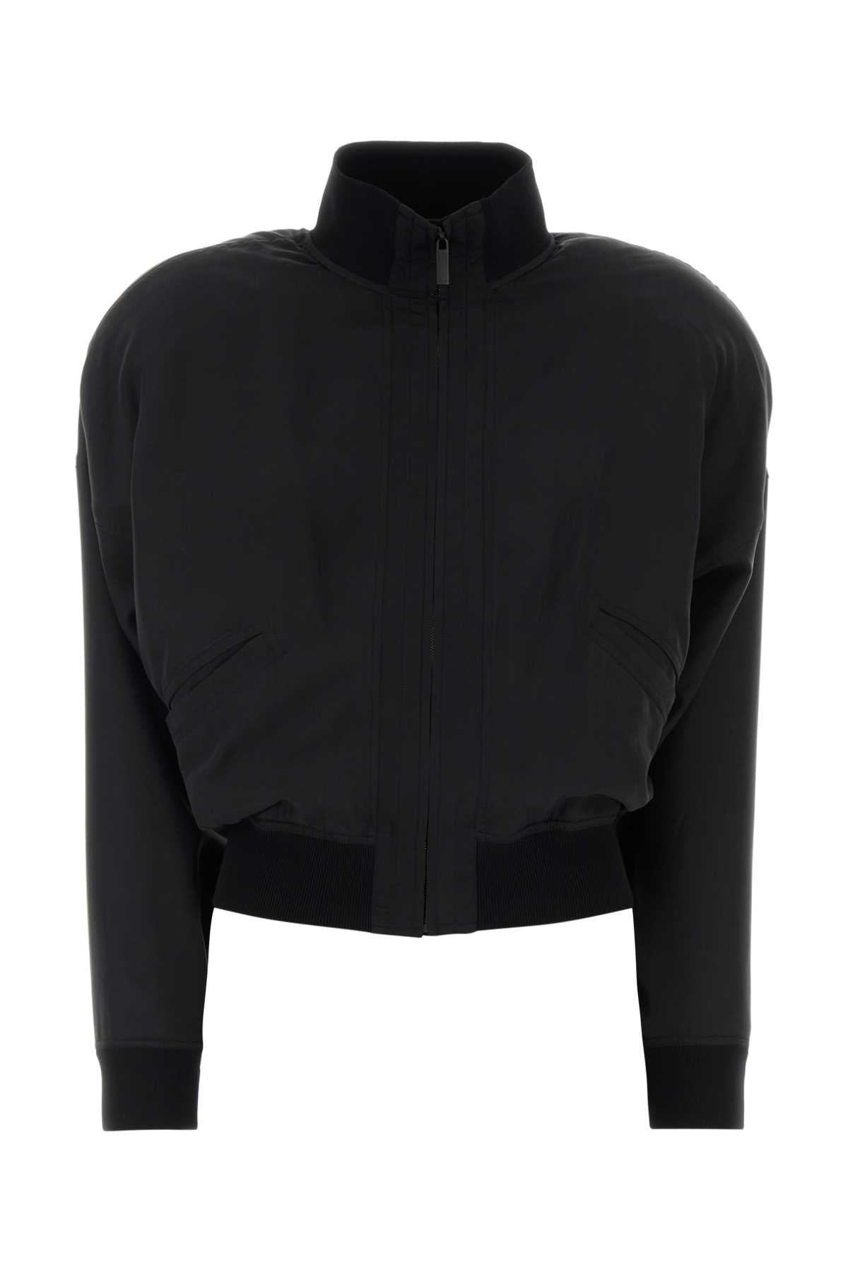 Gucci Women Black Silk Bomber Jacket GUCCI