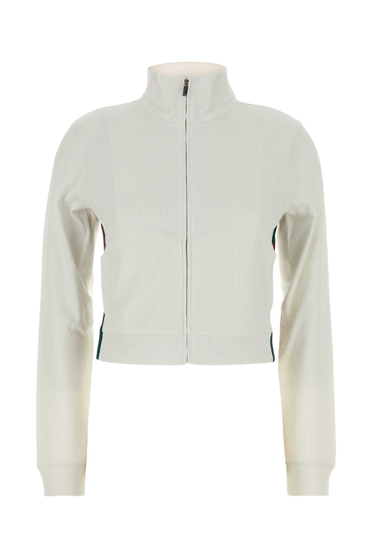 Gucci Women White Jersey Sweatshirt GUCCI