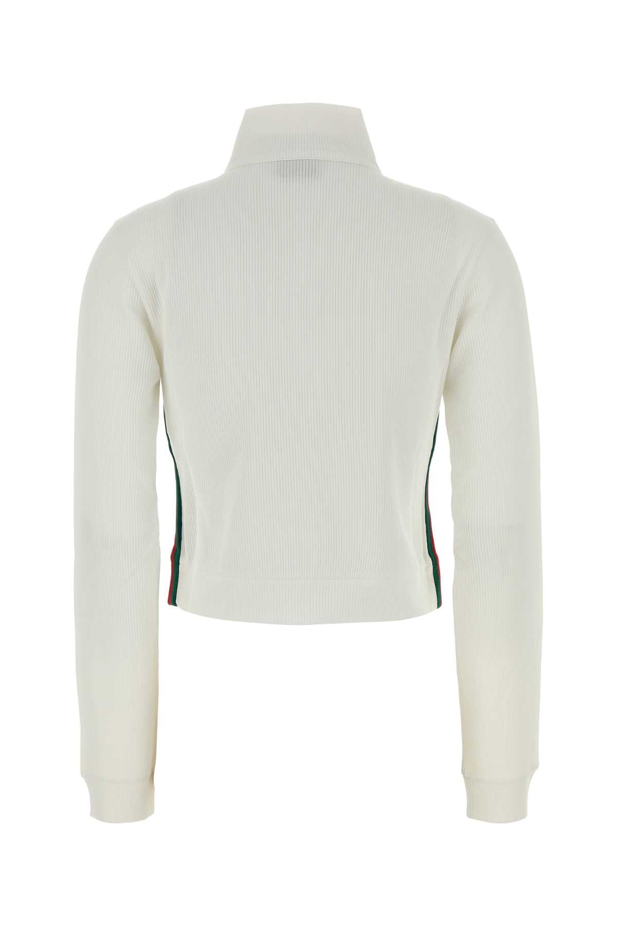 Gucci Women White Jersey Sweatshirt GUCCI