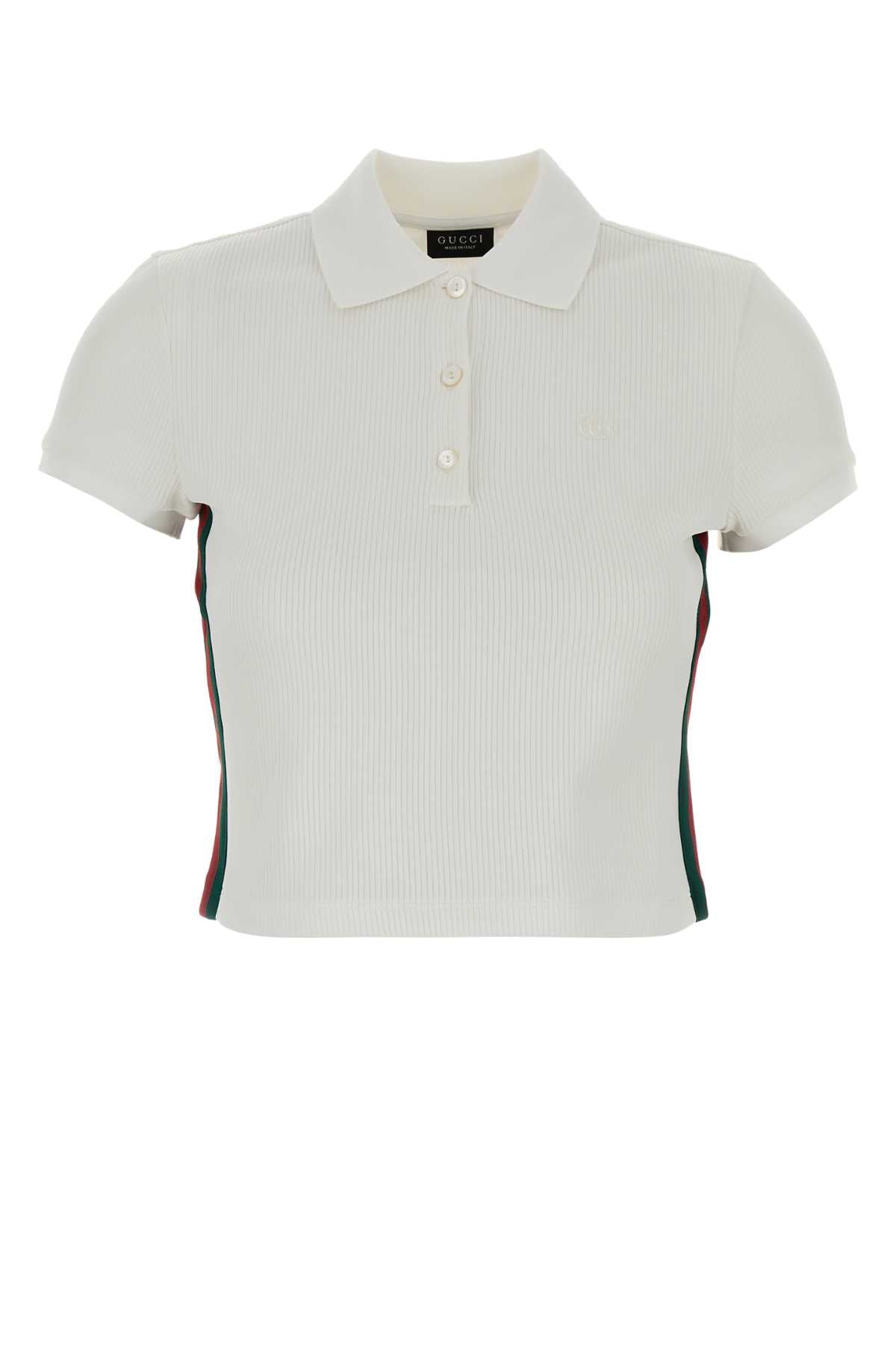 Gucci Women White Jersey Polo Shirt GUCCI