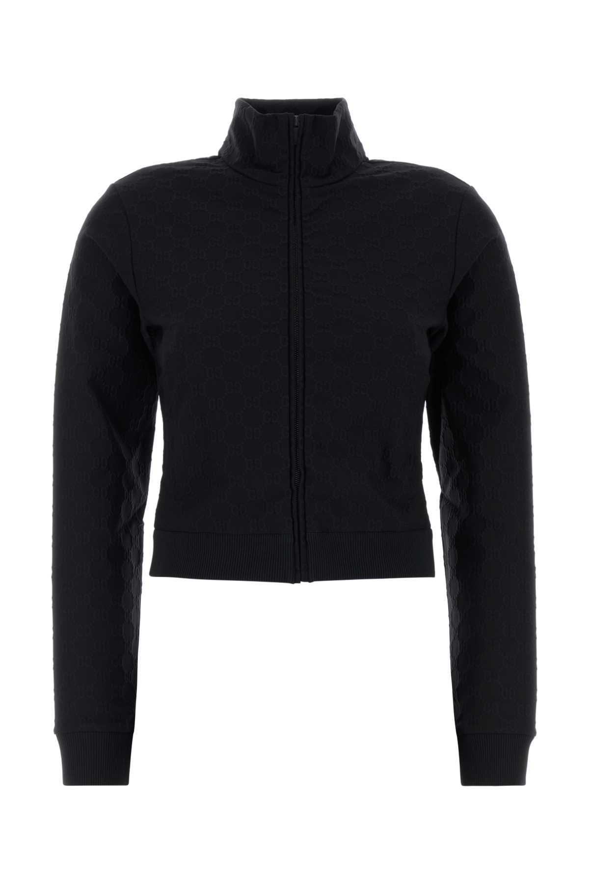 Gucci Women Black Gg Jacquard Sweatshirt GUCCI