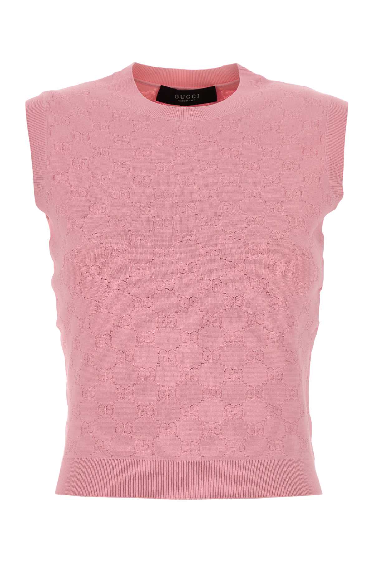 Gucci Women Pink Gg Jacquard Vest GUCCI