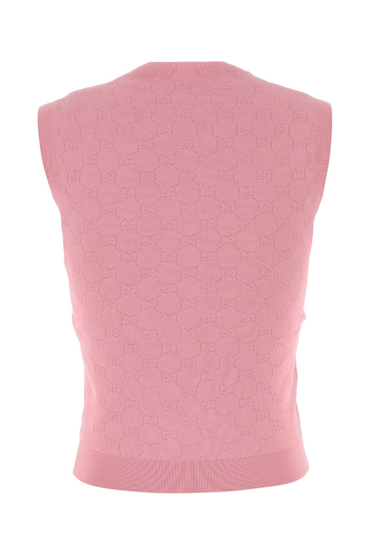 Gucci Women Pink Gg Jacquard Vest GUCCI