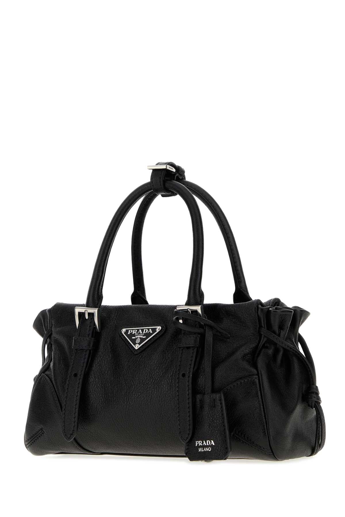 Prada Women Black Leather Small Prada Karin Handbag PRADA