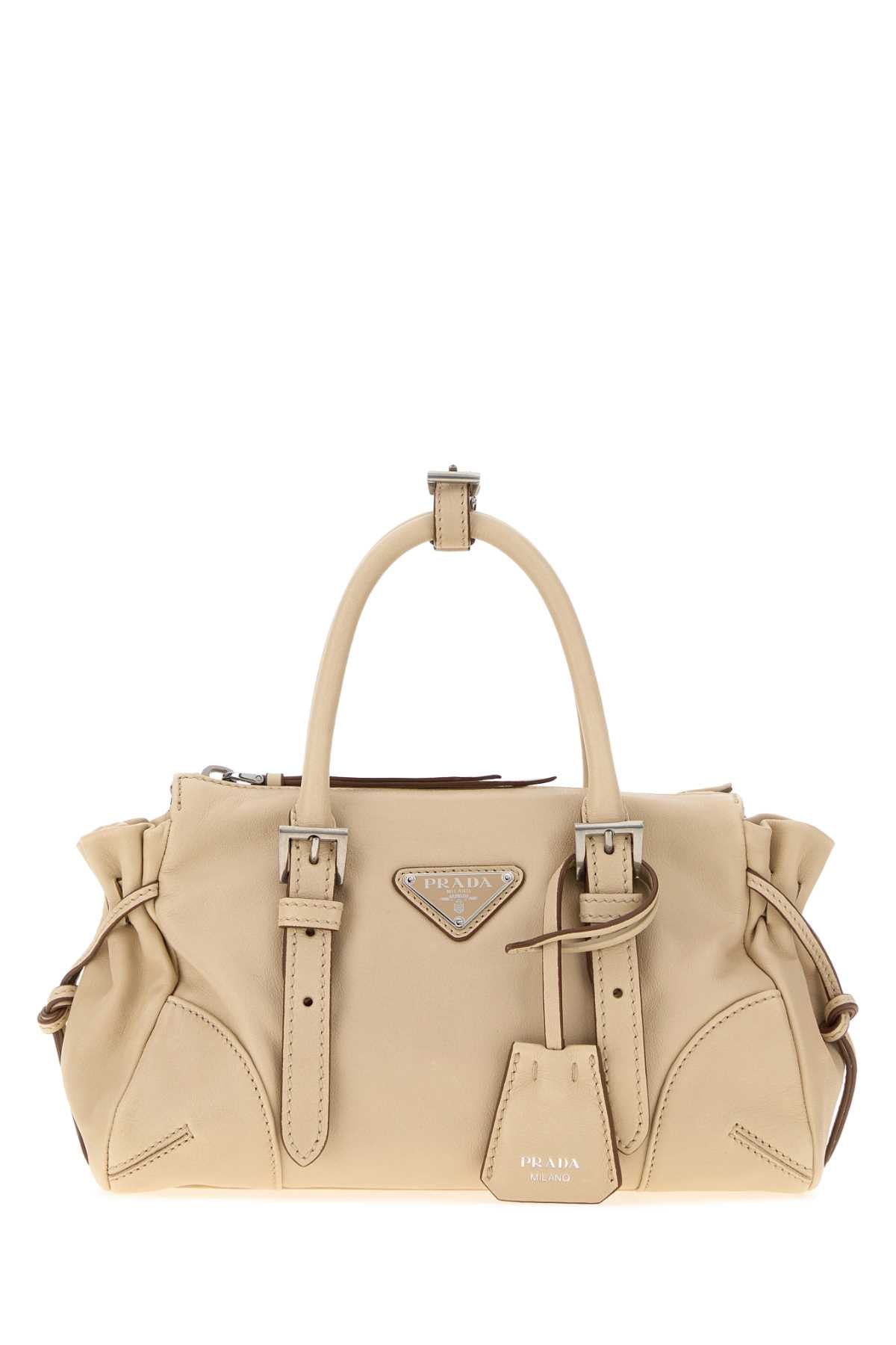 Prada Women Sand Leather Small Prada Karin Handbag PRADA