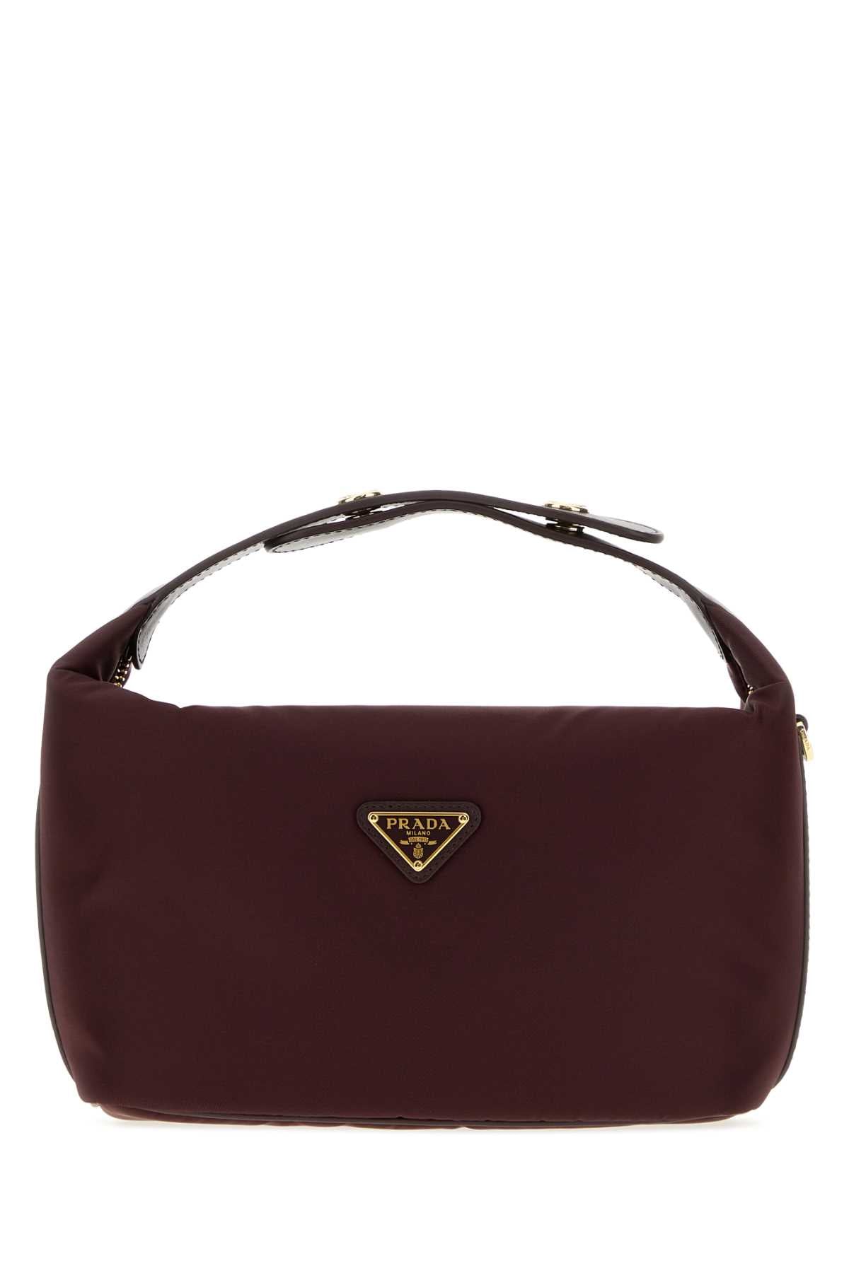 Prada Women Dark Brown Re-Nylon Mini Prada Cherie Handbag PRADA