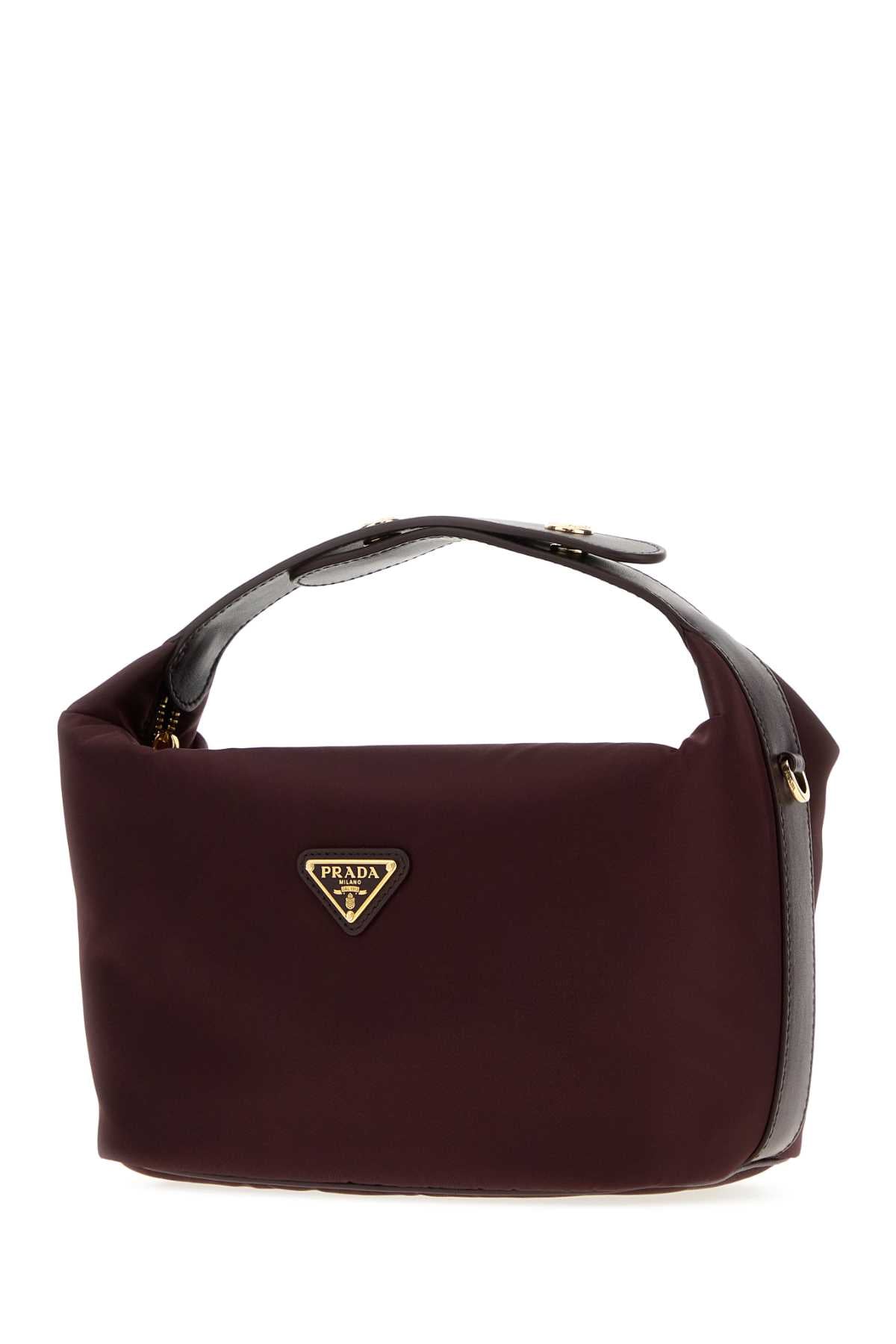 Prada Women Dark Brown Re-Nylon Mini Prada Cherie Handbag PRADA