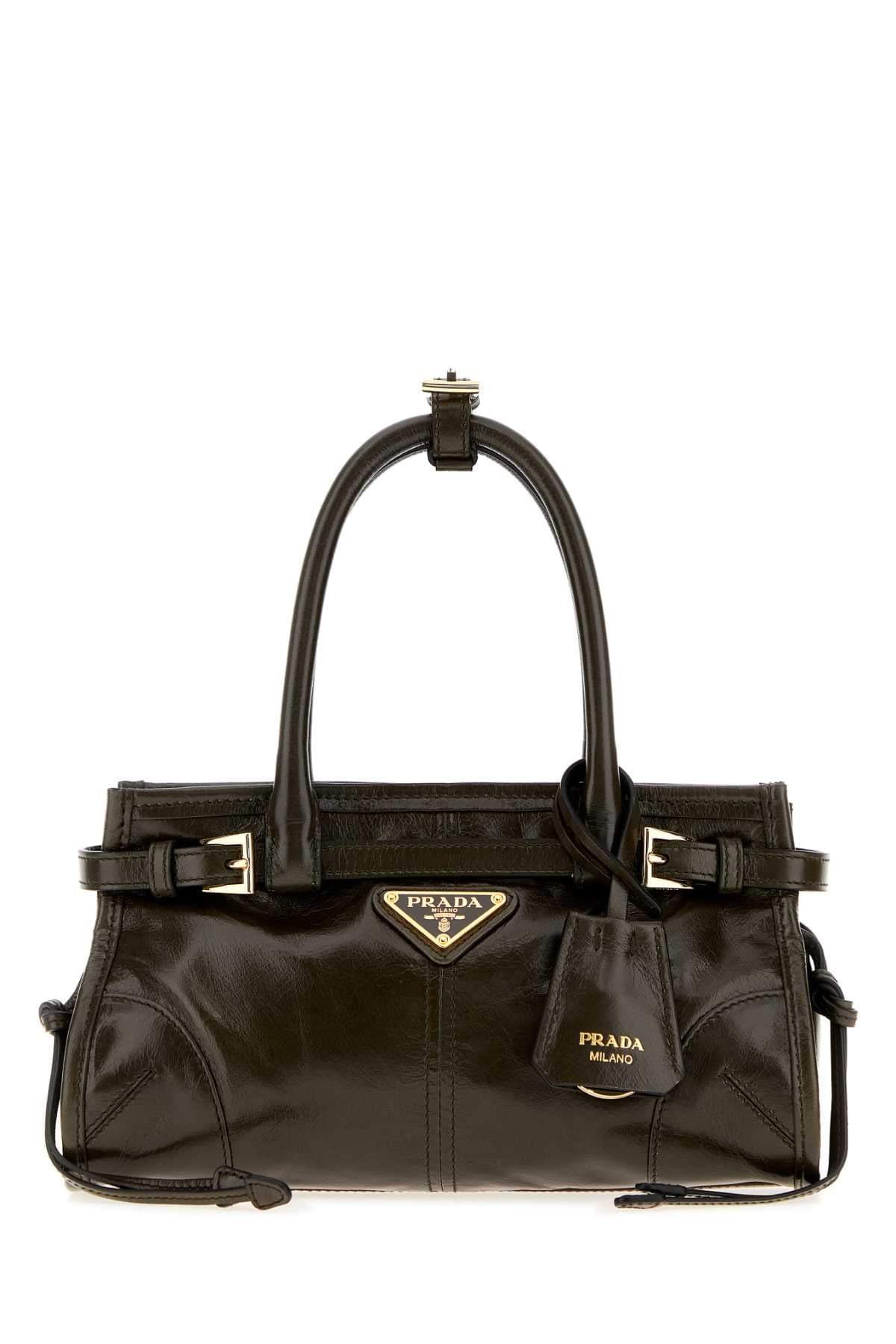 Prada Women Olive Green Leather Mini Prada Bonnie Handbag PRADA
