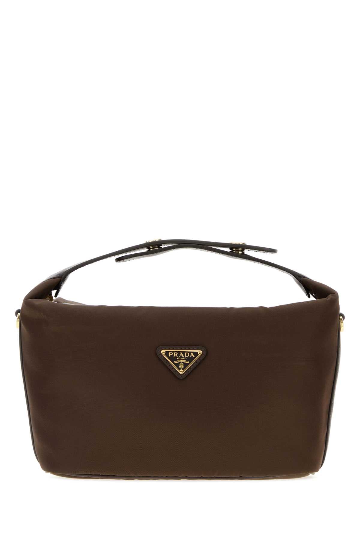 Prada Women Brown Re-Nylon Mini Prada Cherie Handbag PRADA