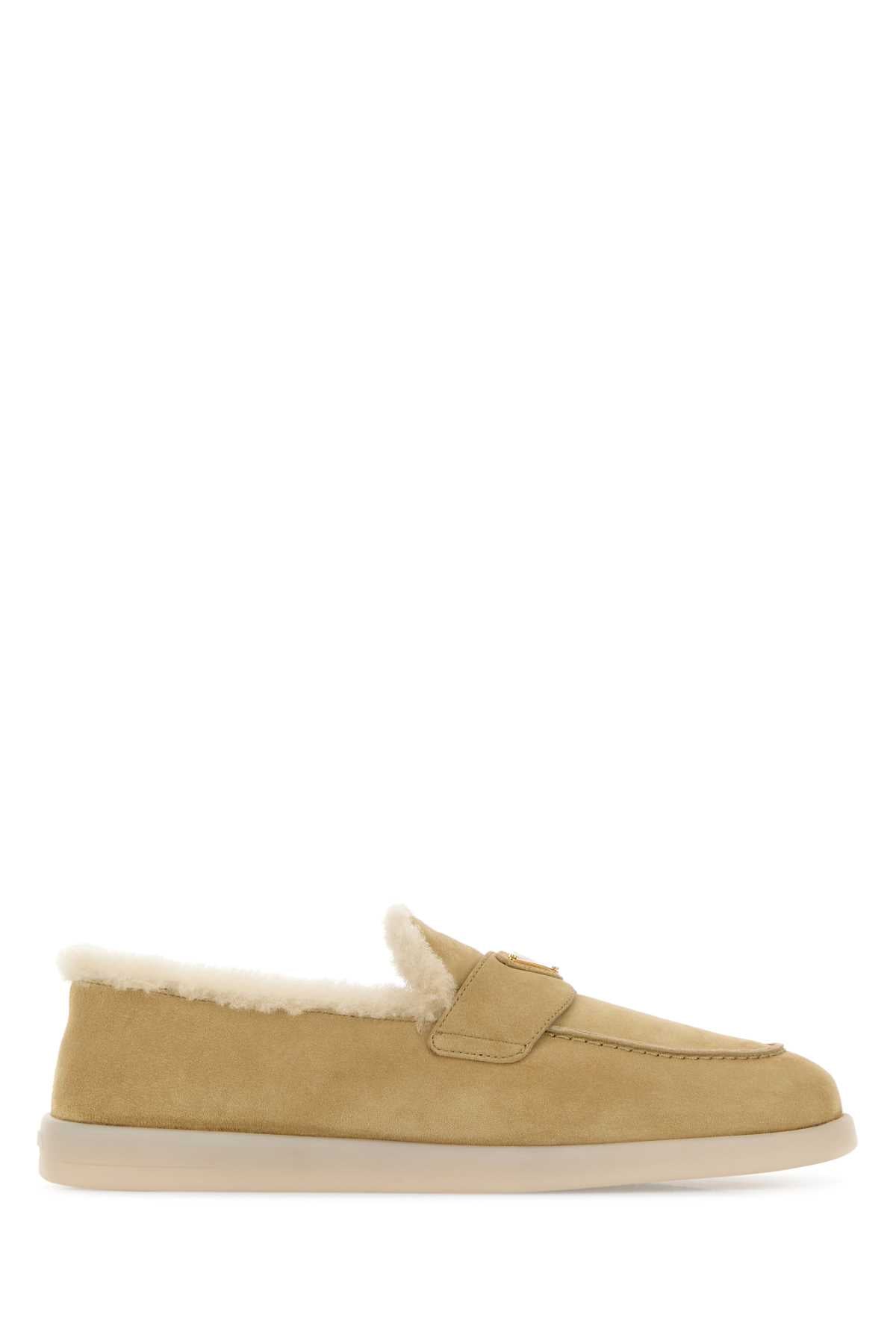 Prada Women Sand Suede Loafers PRADA