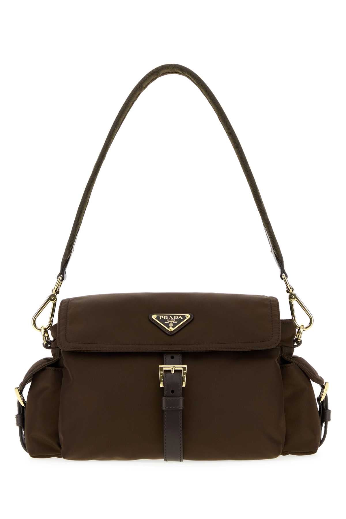 Prada Women Brown Re-Nylon Shoulder Bag PRADA