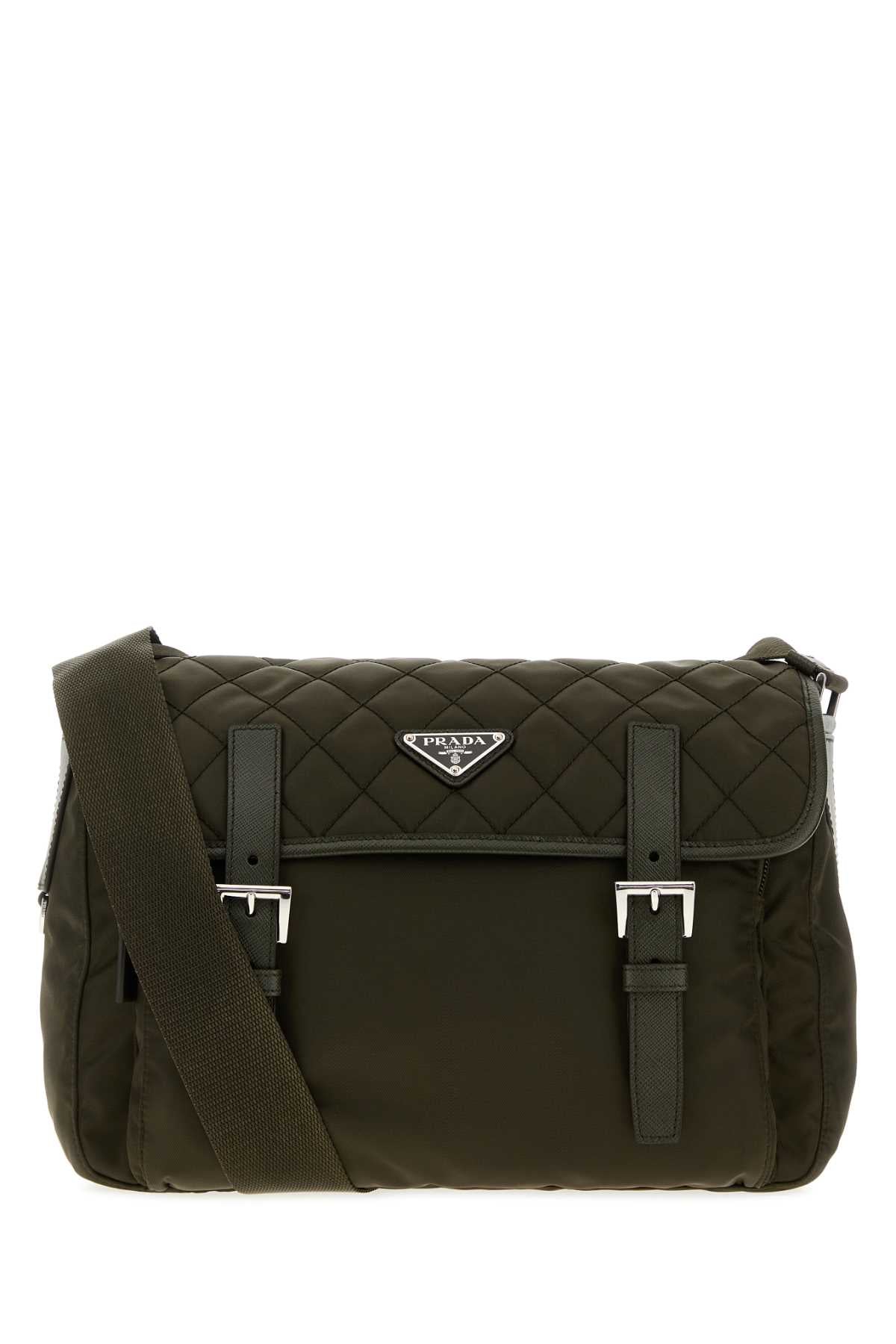 Prada Women Olive Green Fabric Crossbody Bag PRADA
