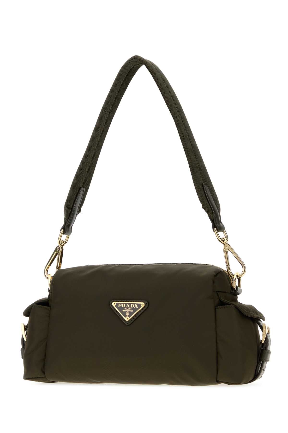 Prada Women Olive Green Canvas Shoulder Bag PRADA