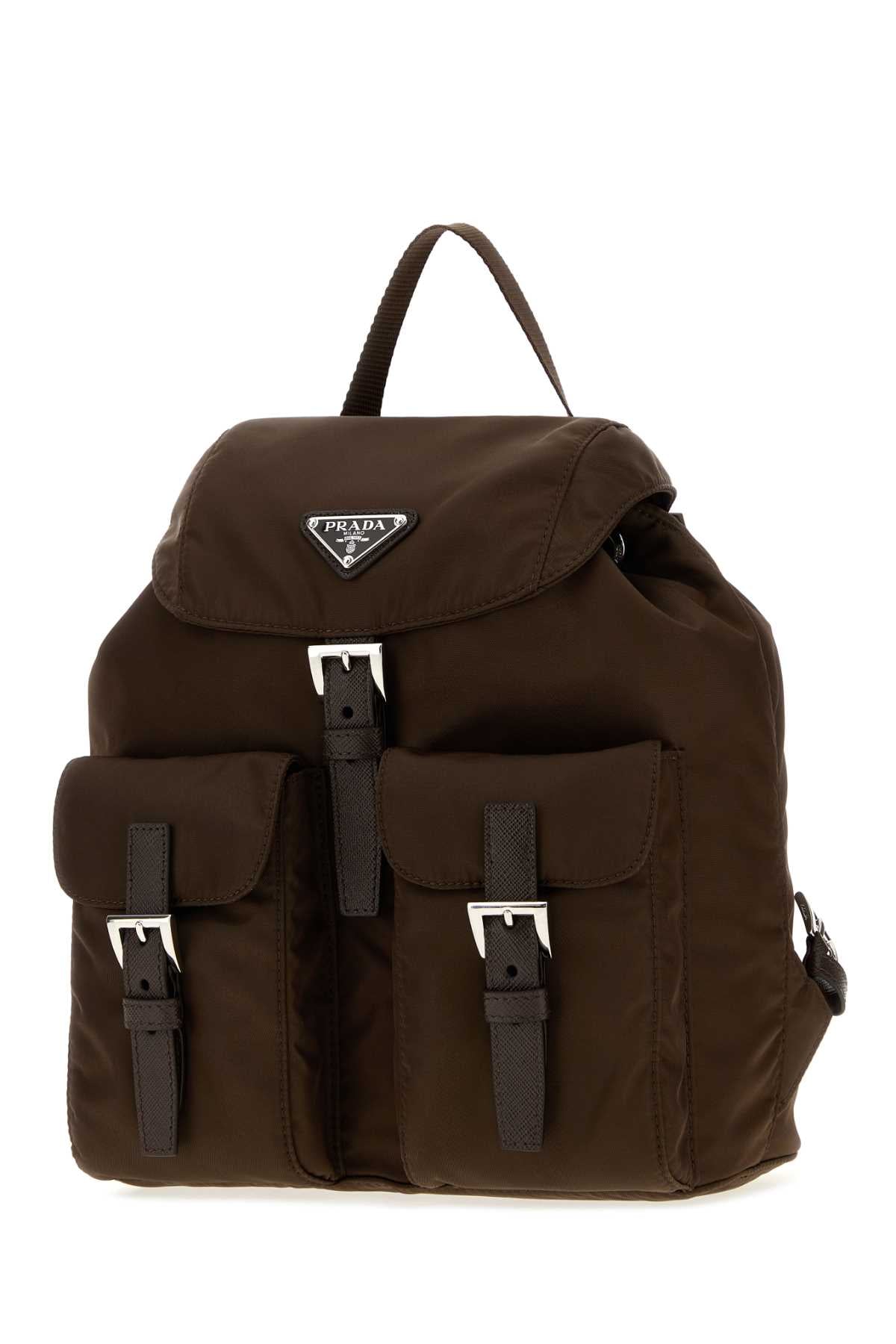 Prada Women Chocolate Re-Nylon Small Backpack PRADA
