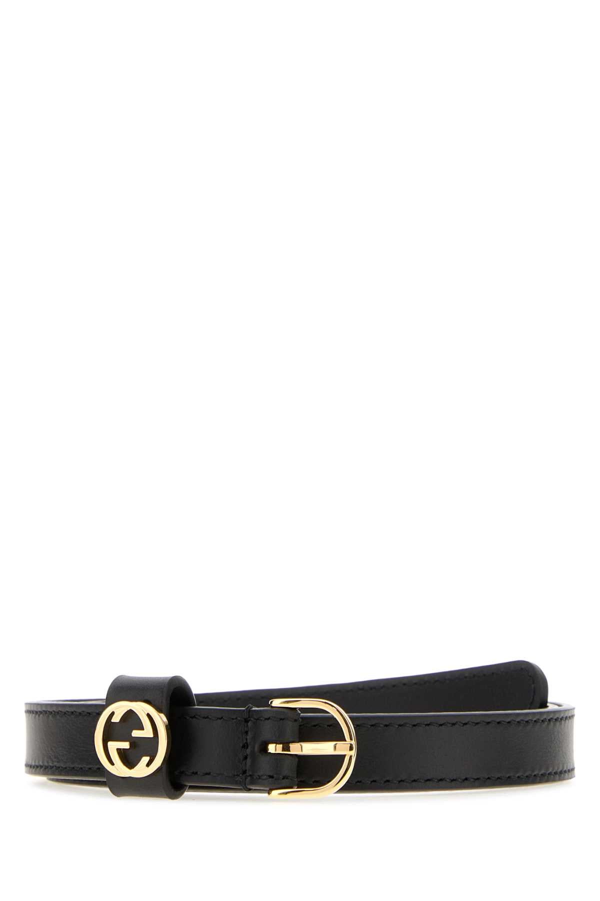 Gucci Women Black Leather Belt GUCCI