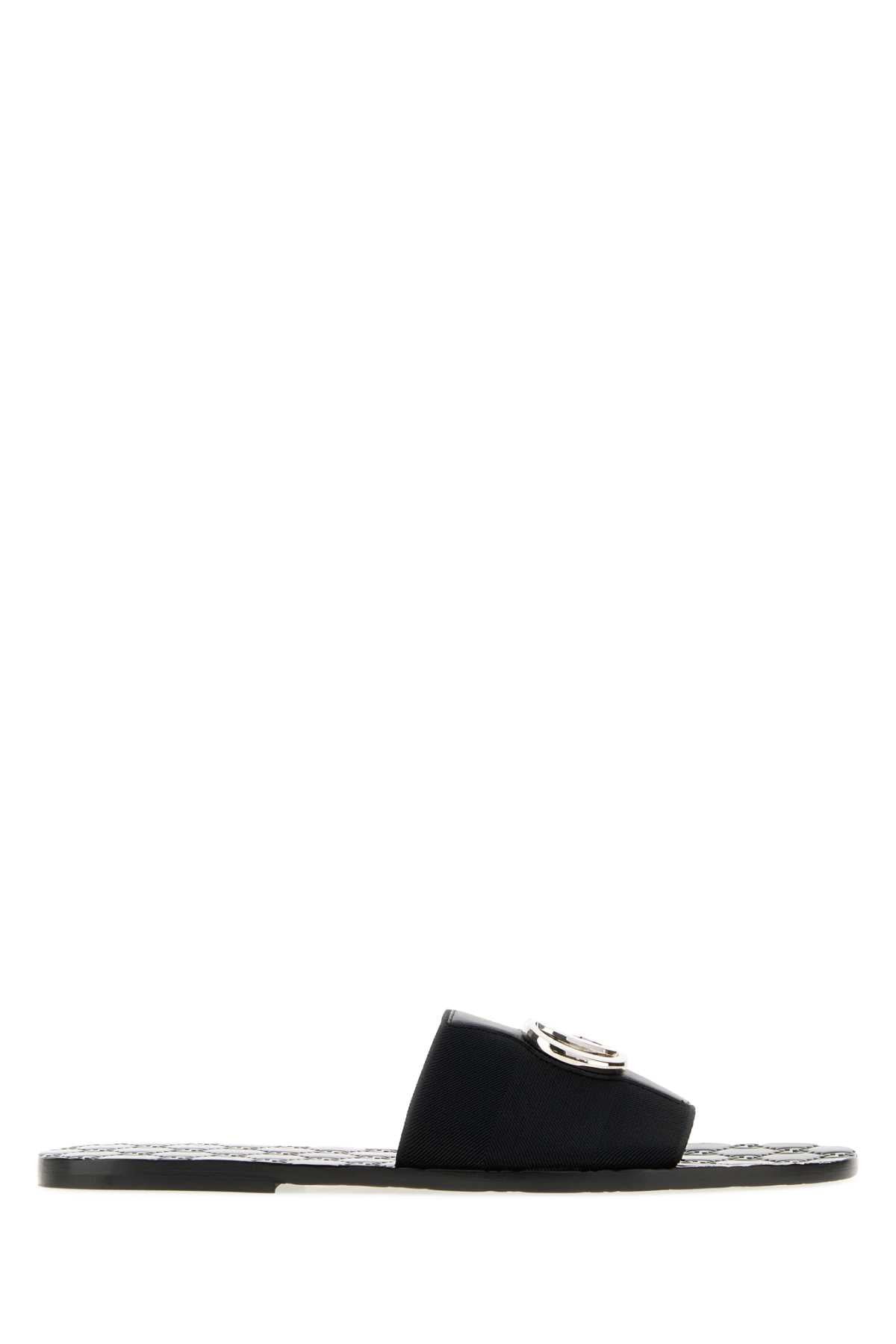 Gucci Men Black Fabric Riviera Slippers GUCCI