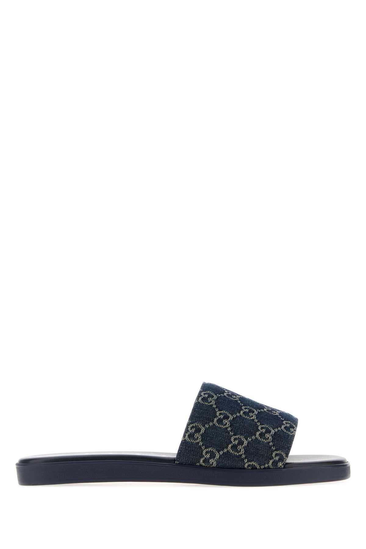 Gucci Men Gg Denim Slippers GUCCI