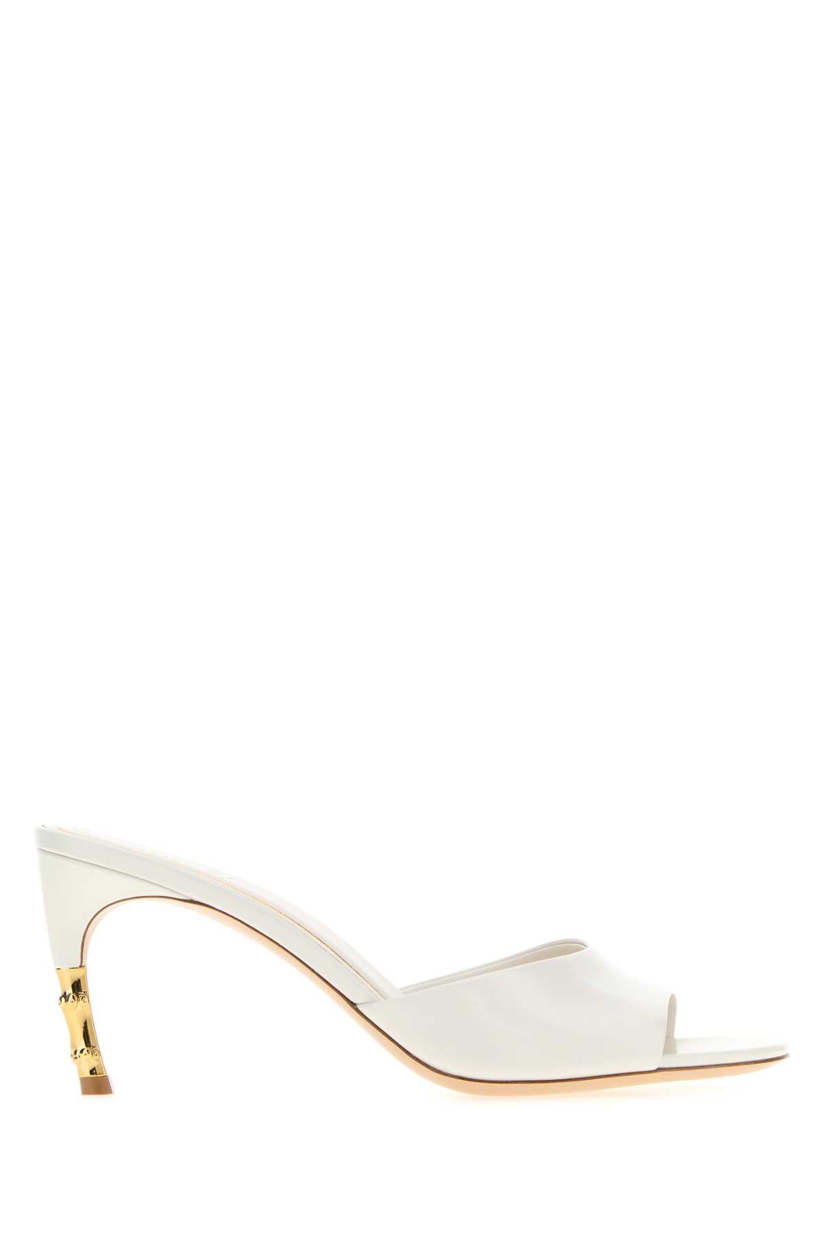 Gucci Women White Leather Mules GUCCI