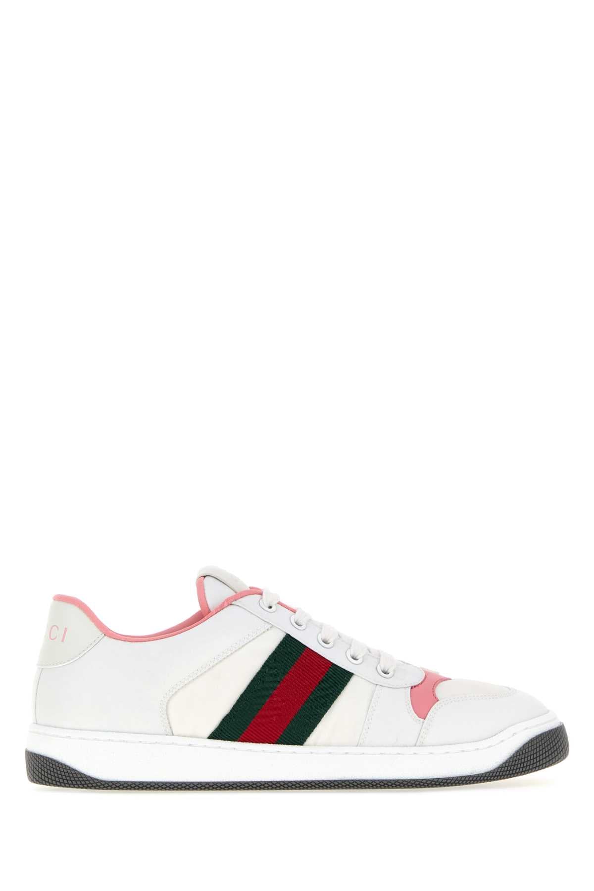 Gucci Women White Fabric Screener Sneakers GUCCI