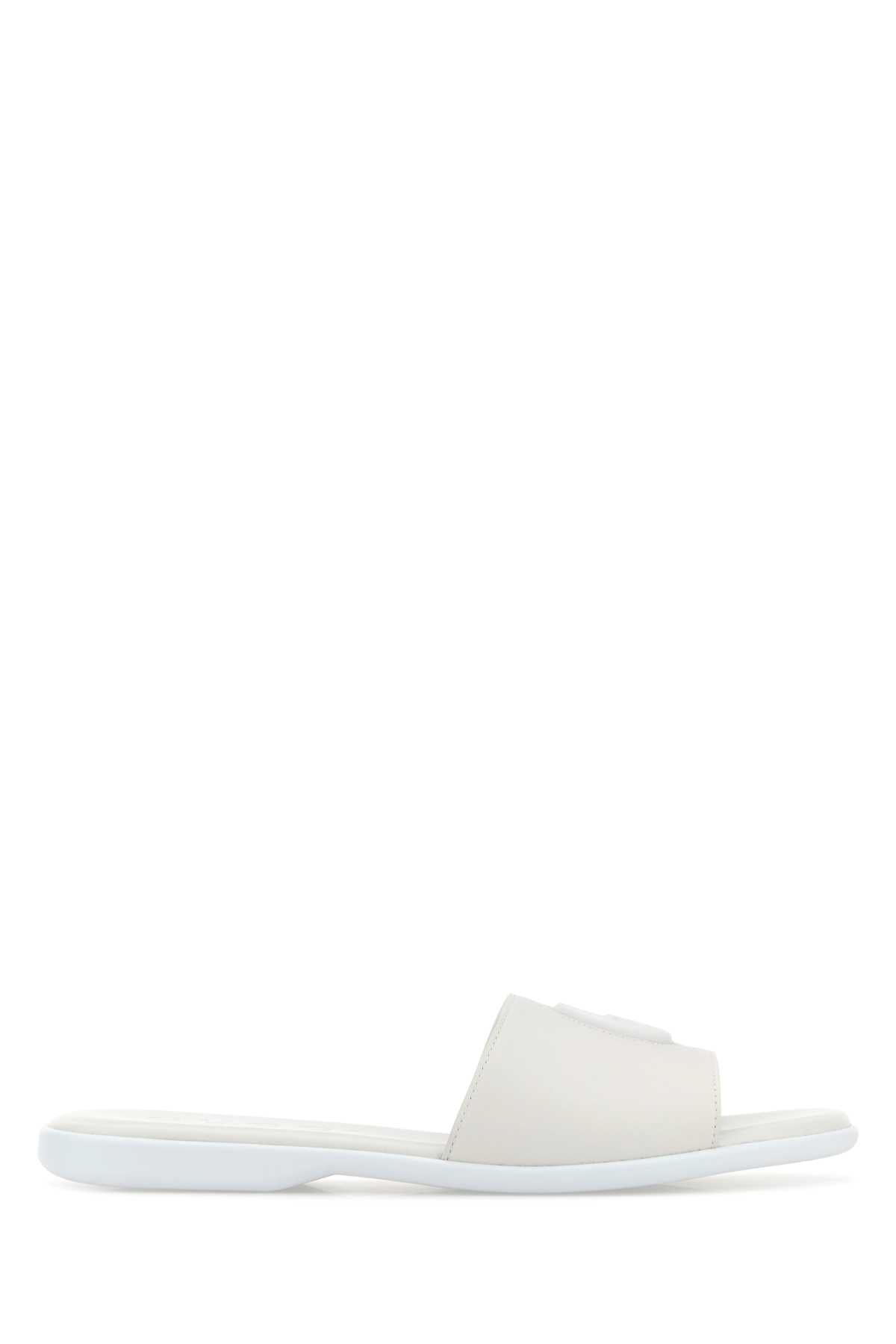 Gucci Women White Nappa Leather Slippers GUCCI