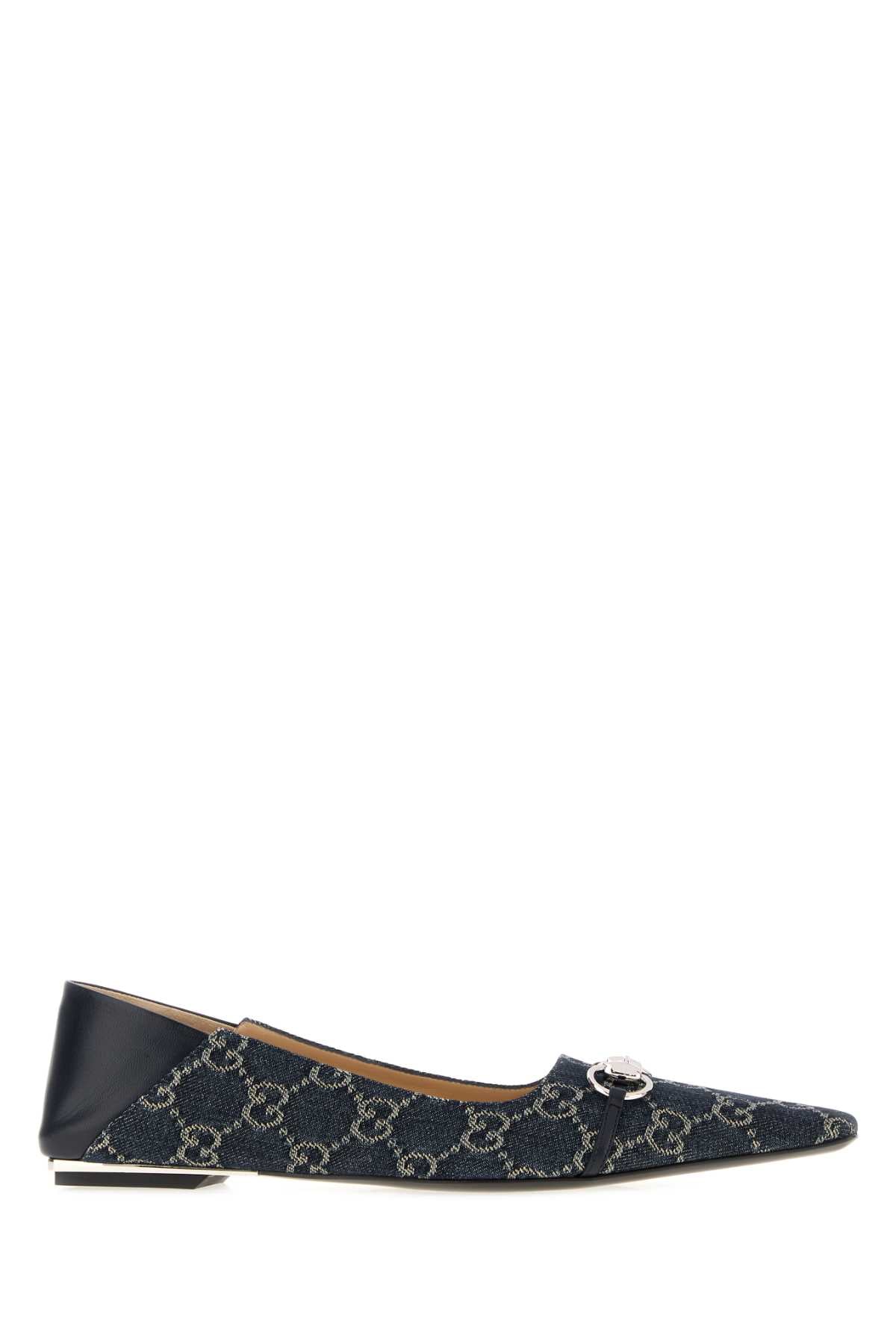 Gucci Women Gg Denim Vittoria Ballerinas GUCCI