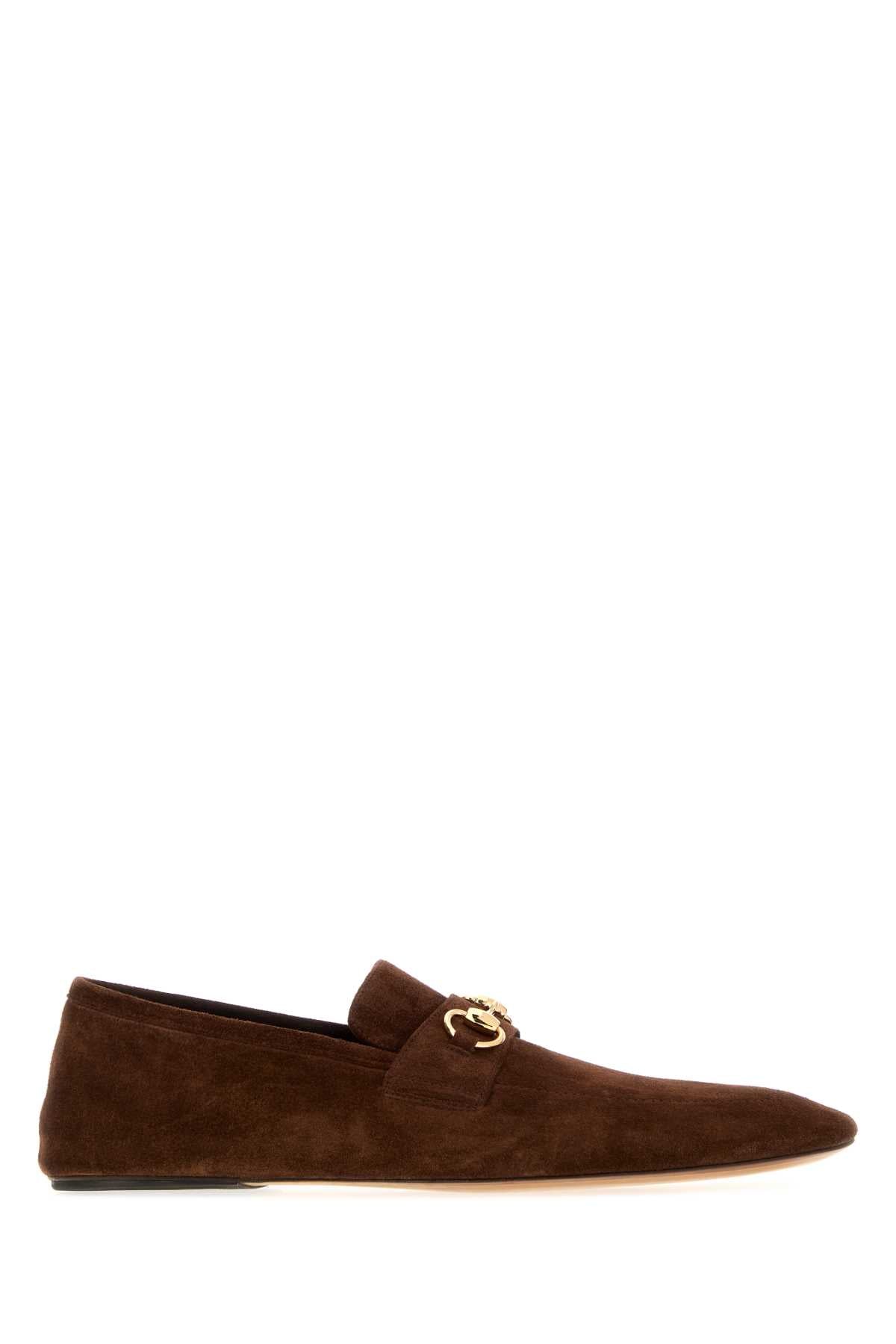 Gucci Men Brown Suede Ragazzo Loafers GUCCI