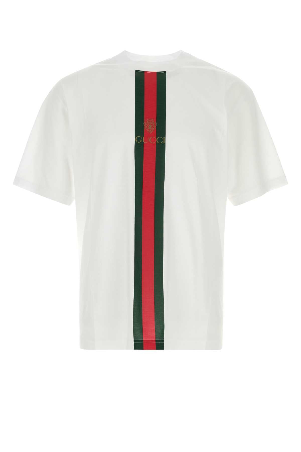 Gucci Men White Cotton T-Shirt GUCCI