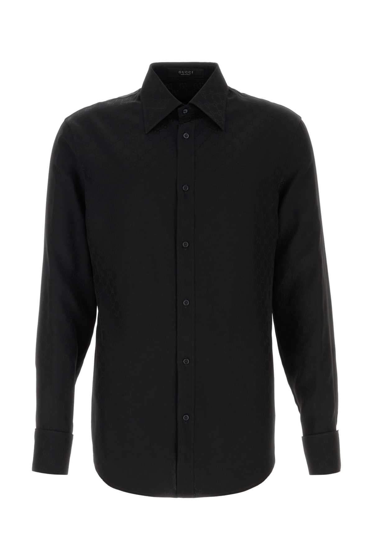 Gucci Men Black Twill Shirt GUCCI