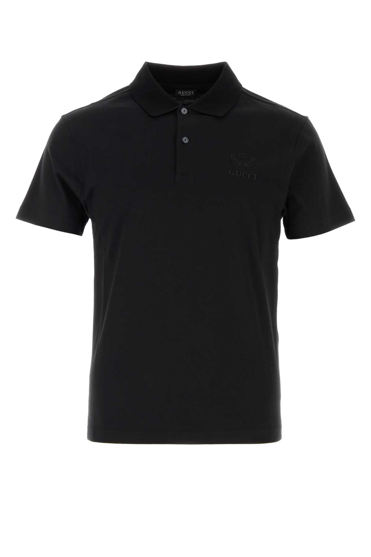 Gucci Men Black Cotton Polo Shirt GUCCI