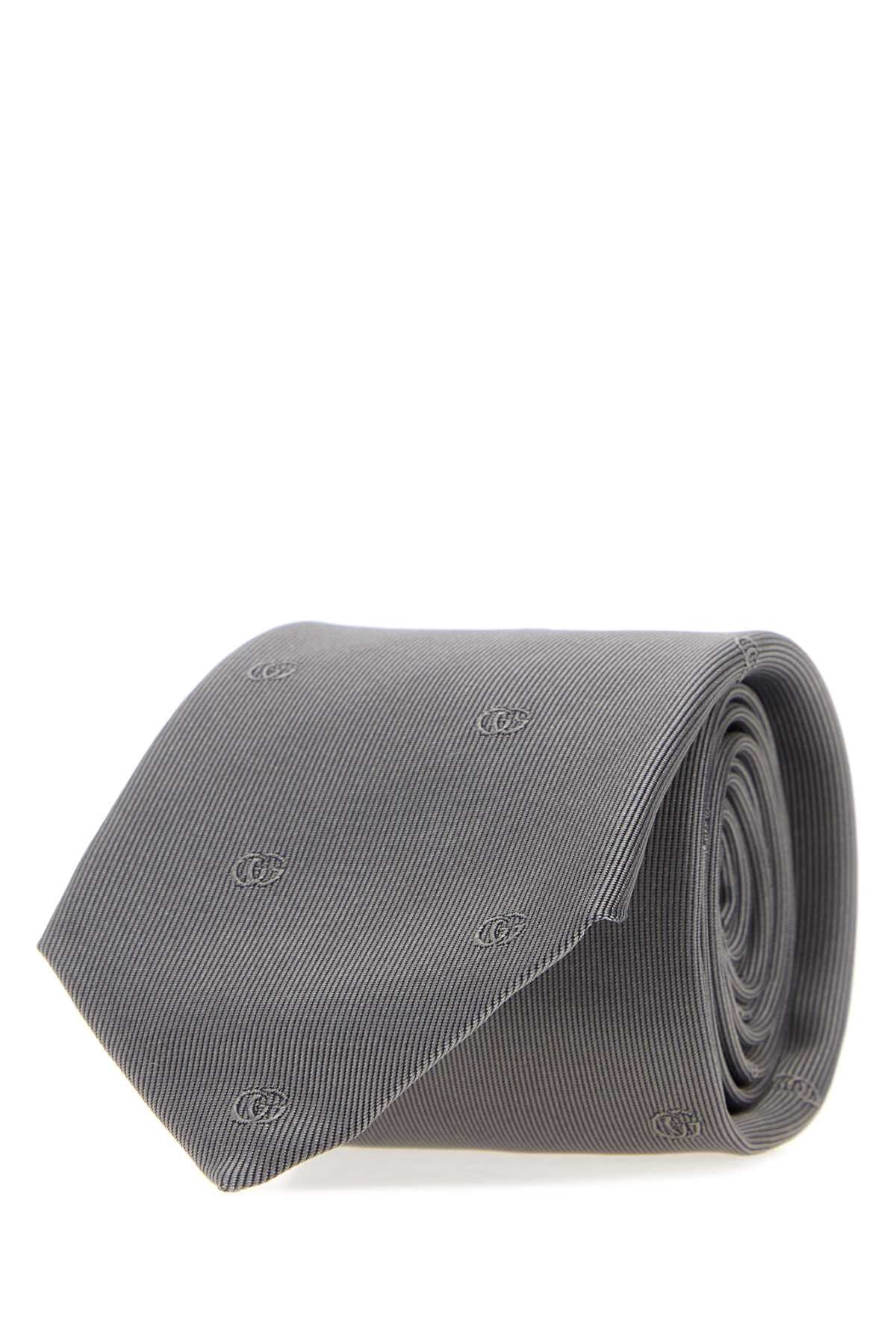 Gucci Men Grey Jacquard Tie GUCCI