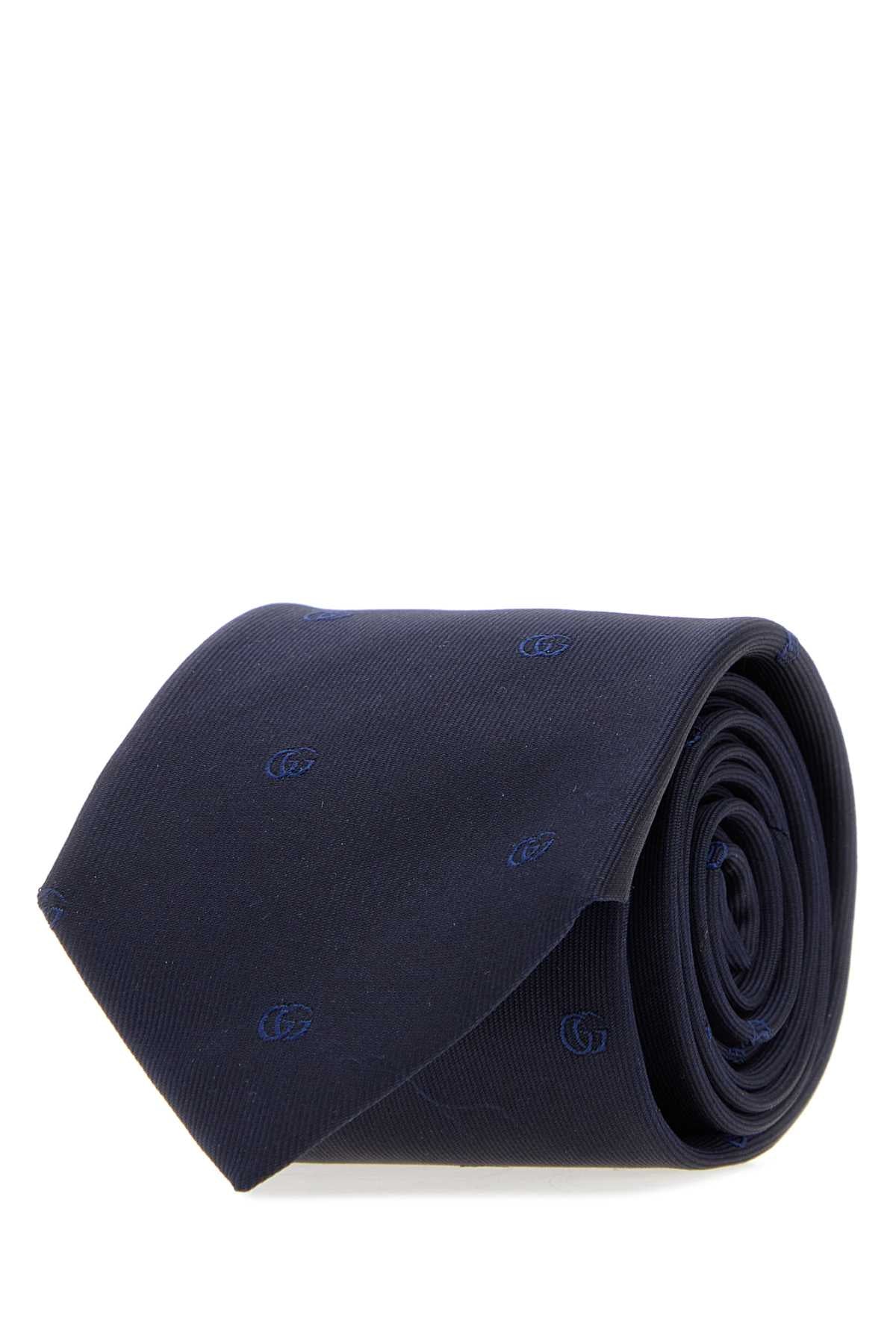 Gucci Men Midnight Blue Jacquard Tie GUCCI