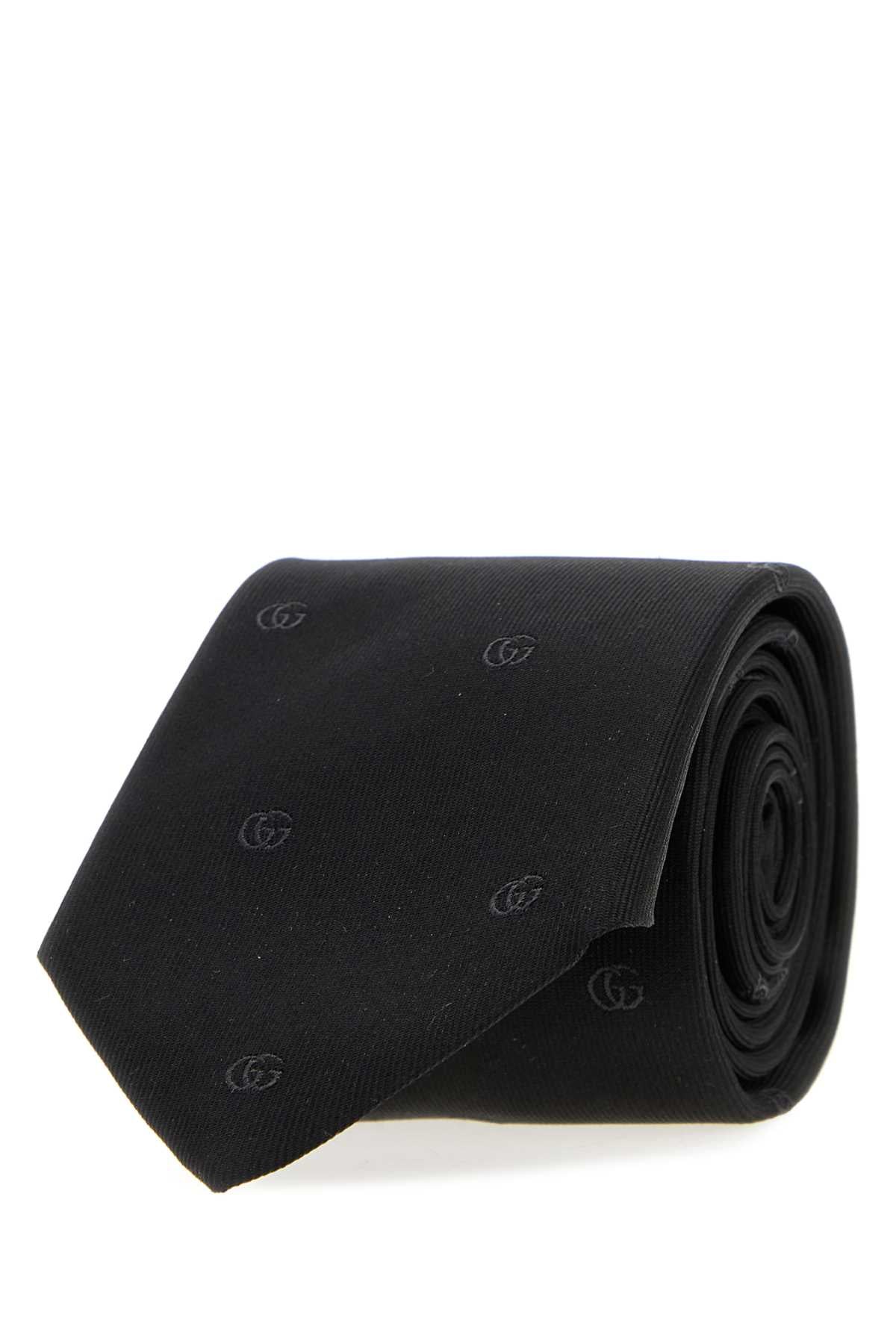 Gucci Men Black Jacquard Tie GUCCI