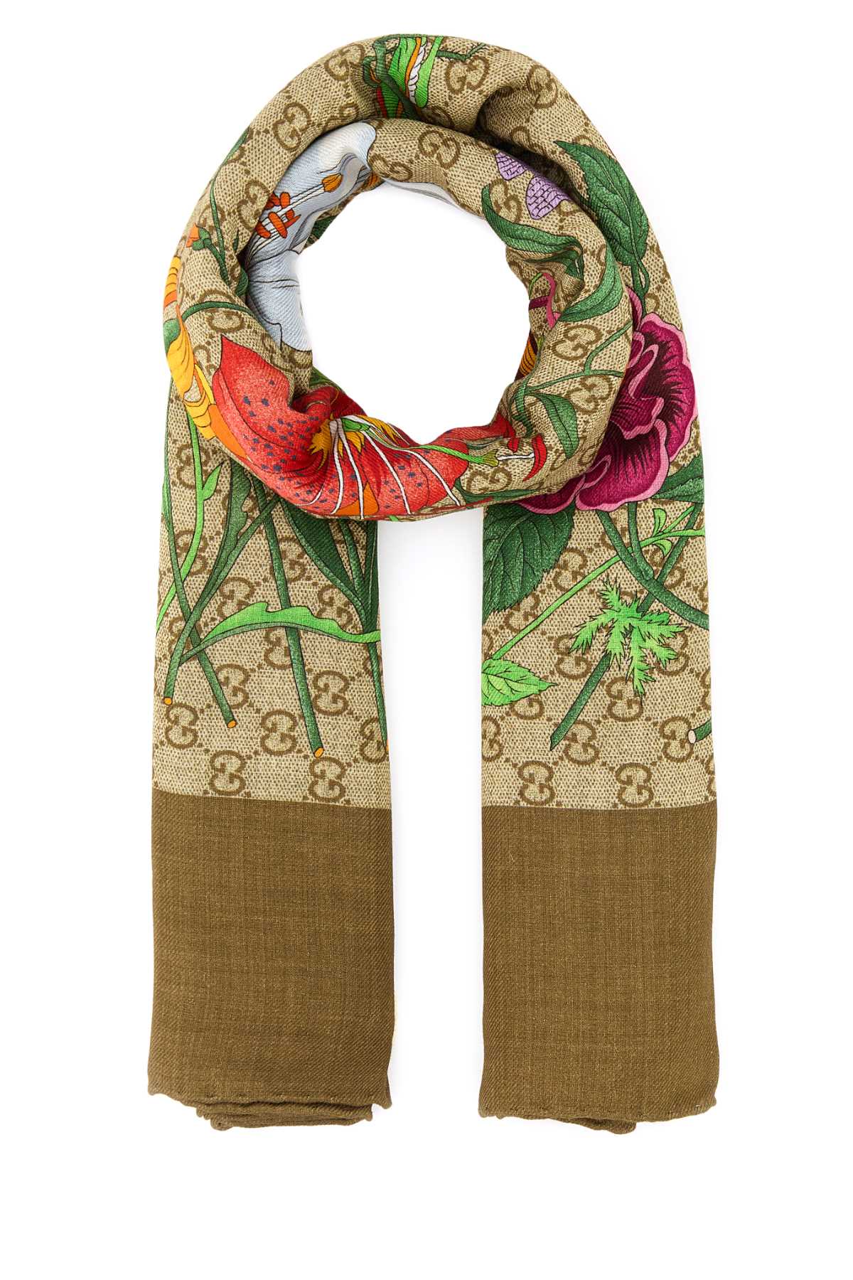 Gucci Women Printed Wool Blend Foulard GUCCI