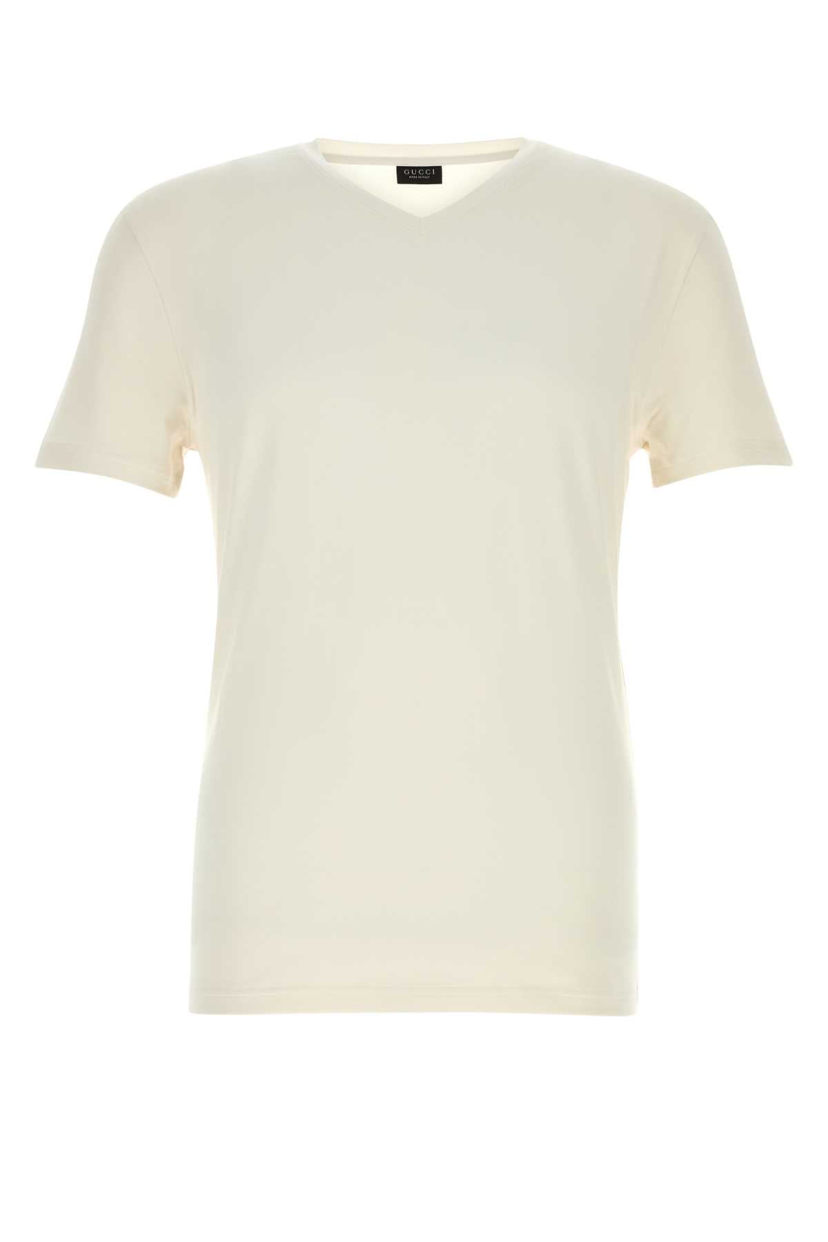 Gucci Men Ivory Stretch Jersey T-Shirt GUCCI