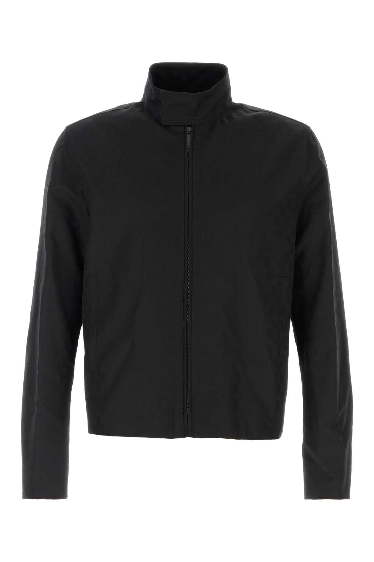 Gucci Men Black Gg Cotton Jacket GUCCI