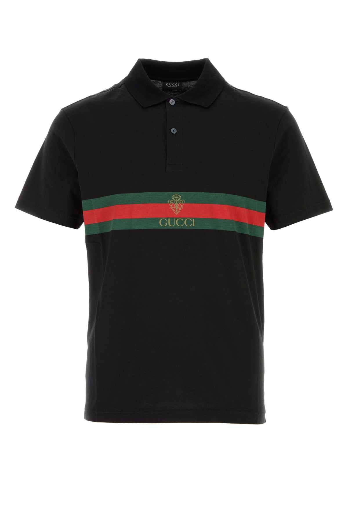 Gucci Men Black Cotton Polo Shirt GUCCI