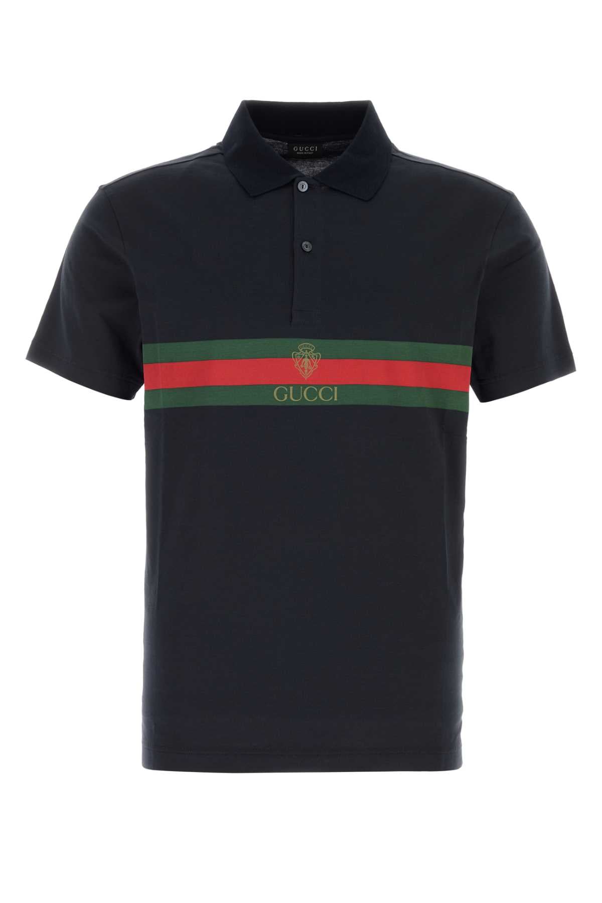 Gucci Men Black Cotton Polo Shirt GUCCI