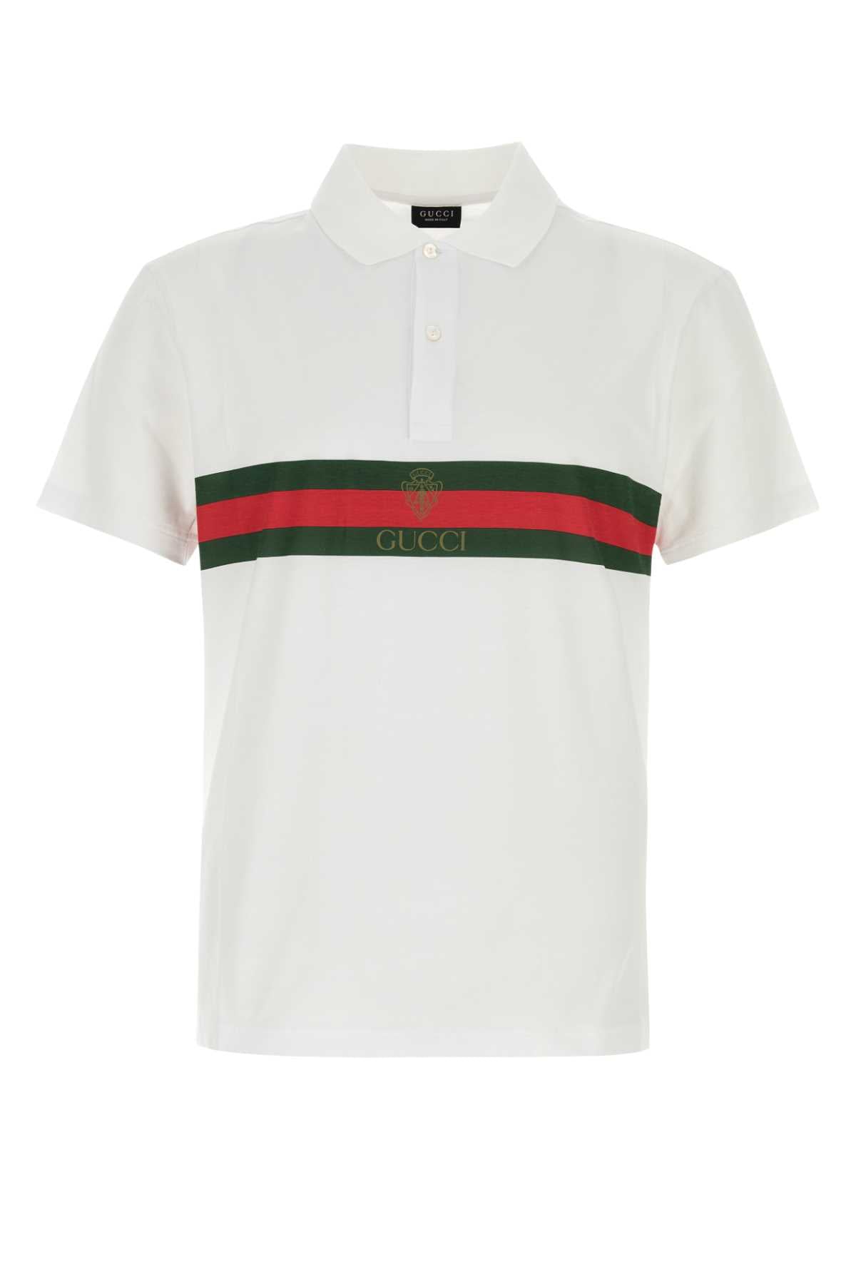 Gucci Men White Cotton Polo Shirt GUCCI