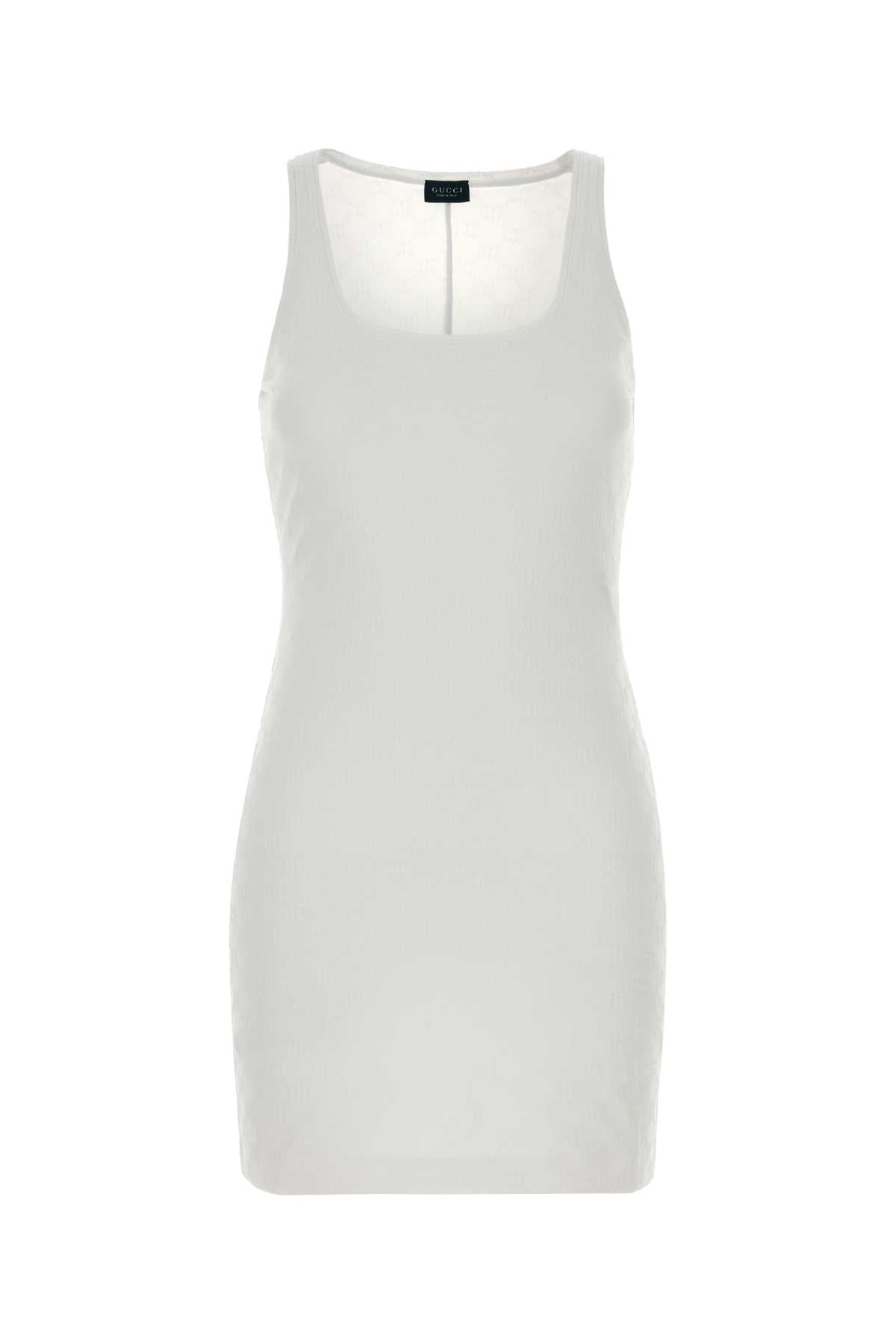 Gucci Women White Gg Jacquard Mini Dress GUCCI