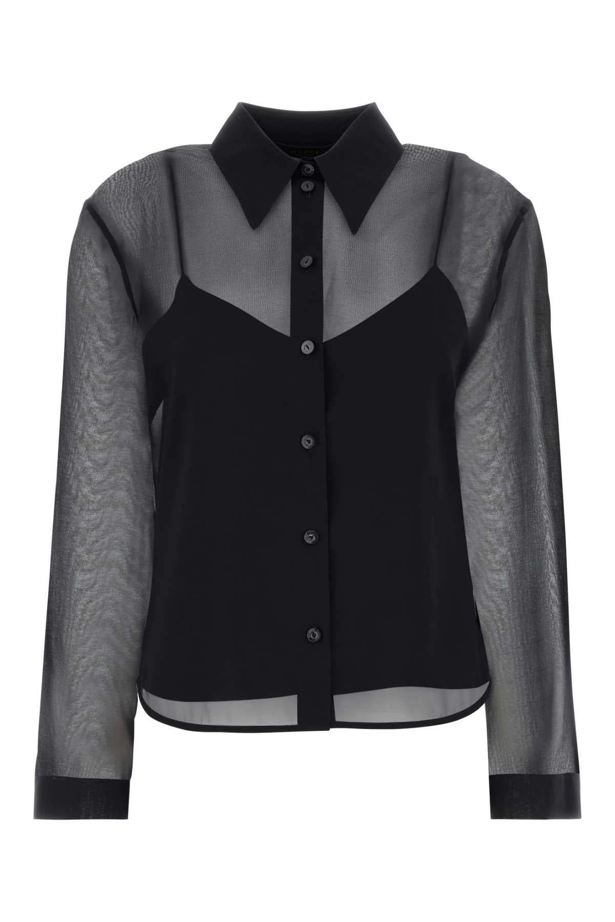 Gucci Women Black Chiffon Shirt GUCCI